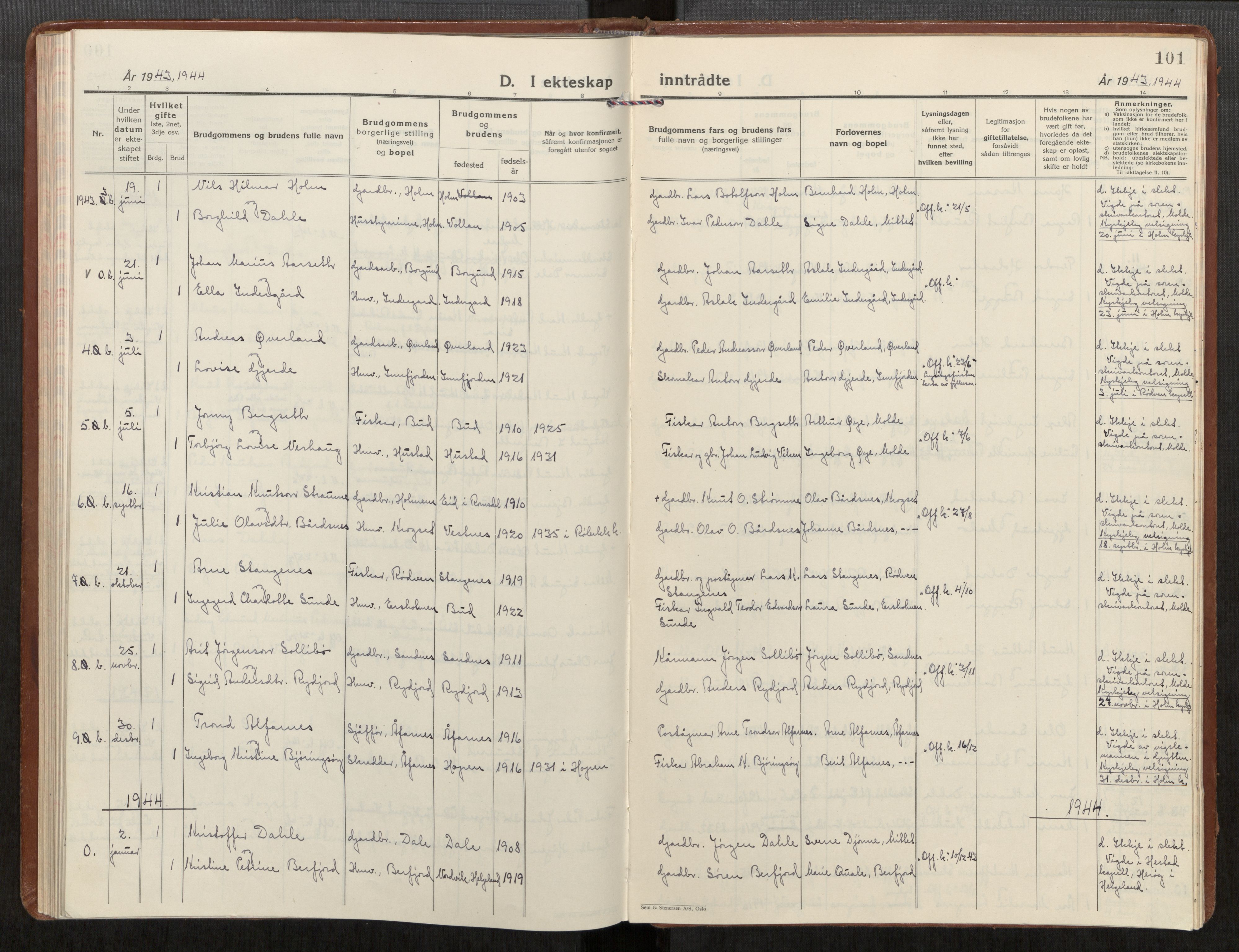 Ministerialprotokoller, klokkerbøker og fødselsregistre - Møre og Romsdal, SAT/A-1454/549/L0619: Ministerialbok nr. 549A02, 1928-1951, s. 101