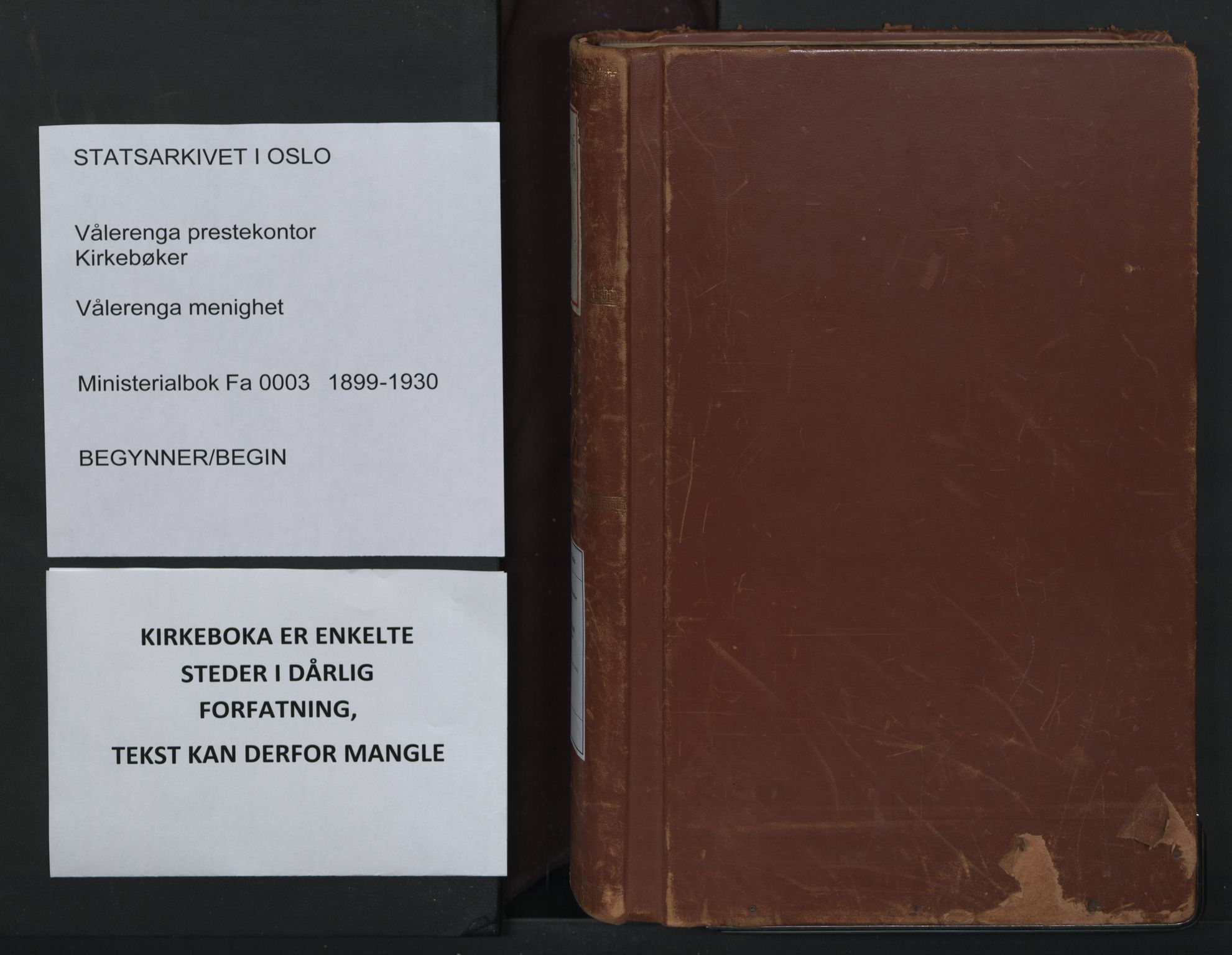 Vålerengen prestekontor Kirkebøker, SAO/A-10878/F/Fa/L0003: Ministerialbok nr. 3, 1899-1930