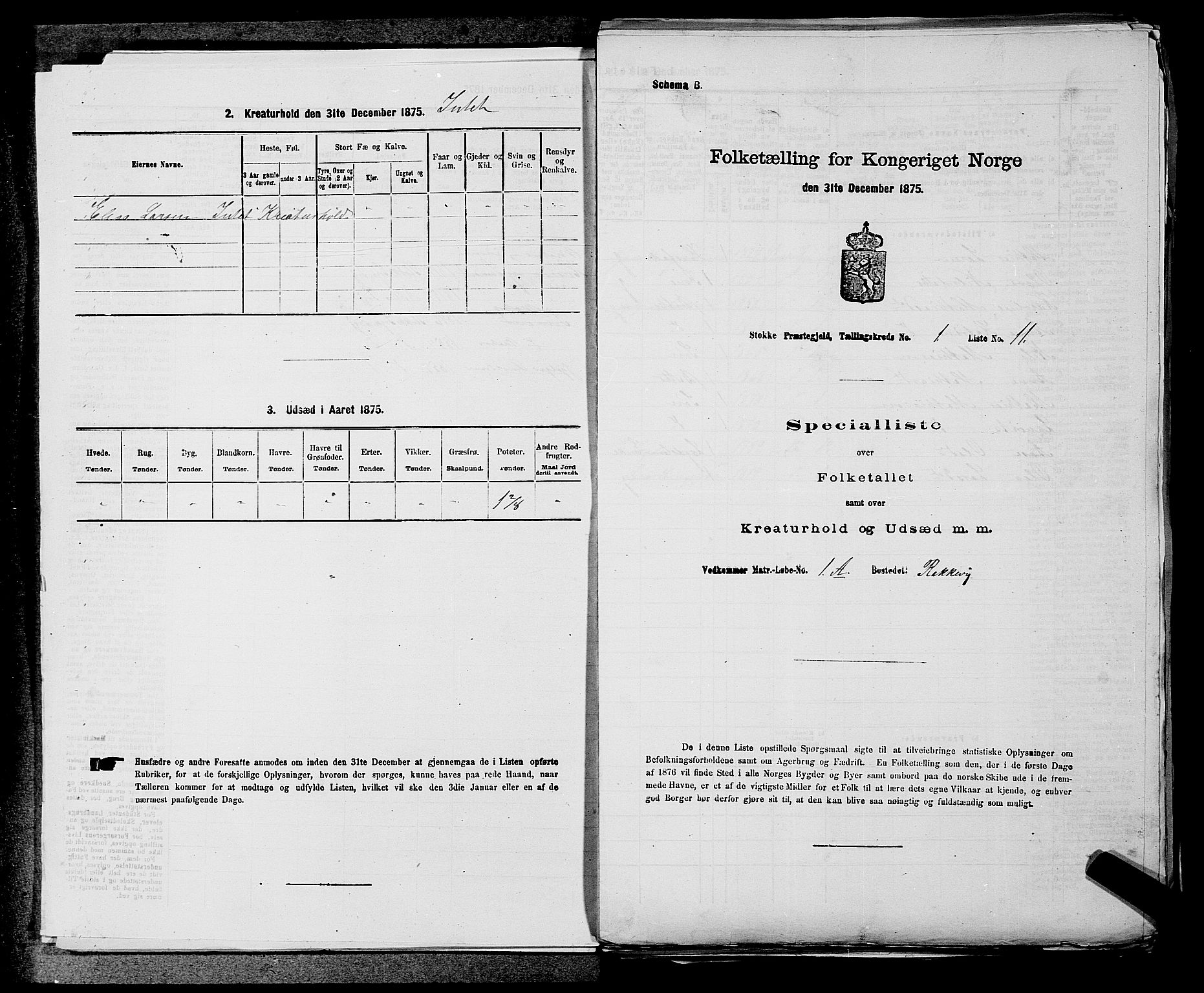 SAKO, Folketelling 1875 for 0720P Stokke prestegjeld, 1875, s. 63
