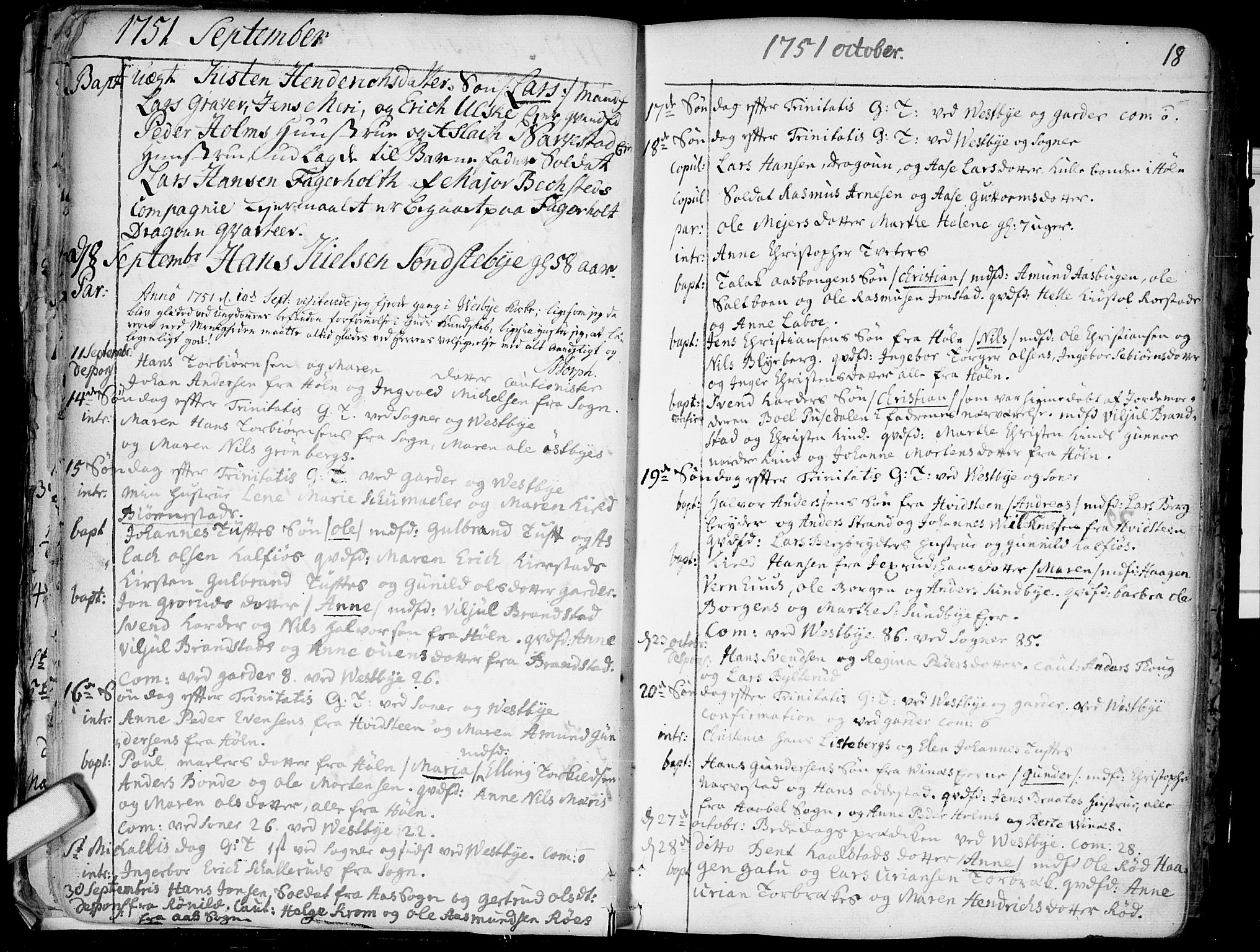 Vestby prestekontor Kirkebøker, AV/SAO-A-10893/F/Fa/L0002: Ministerialbok nr. I 2, 1750-1779, s. 18