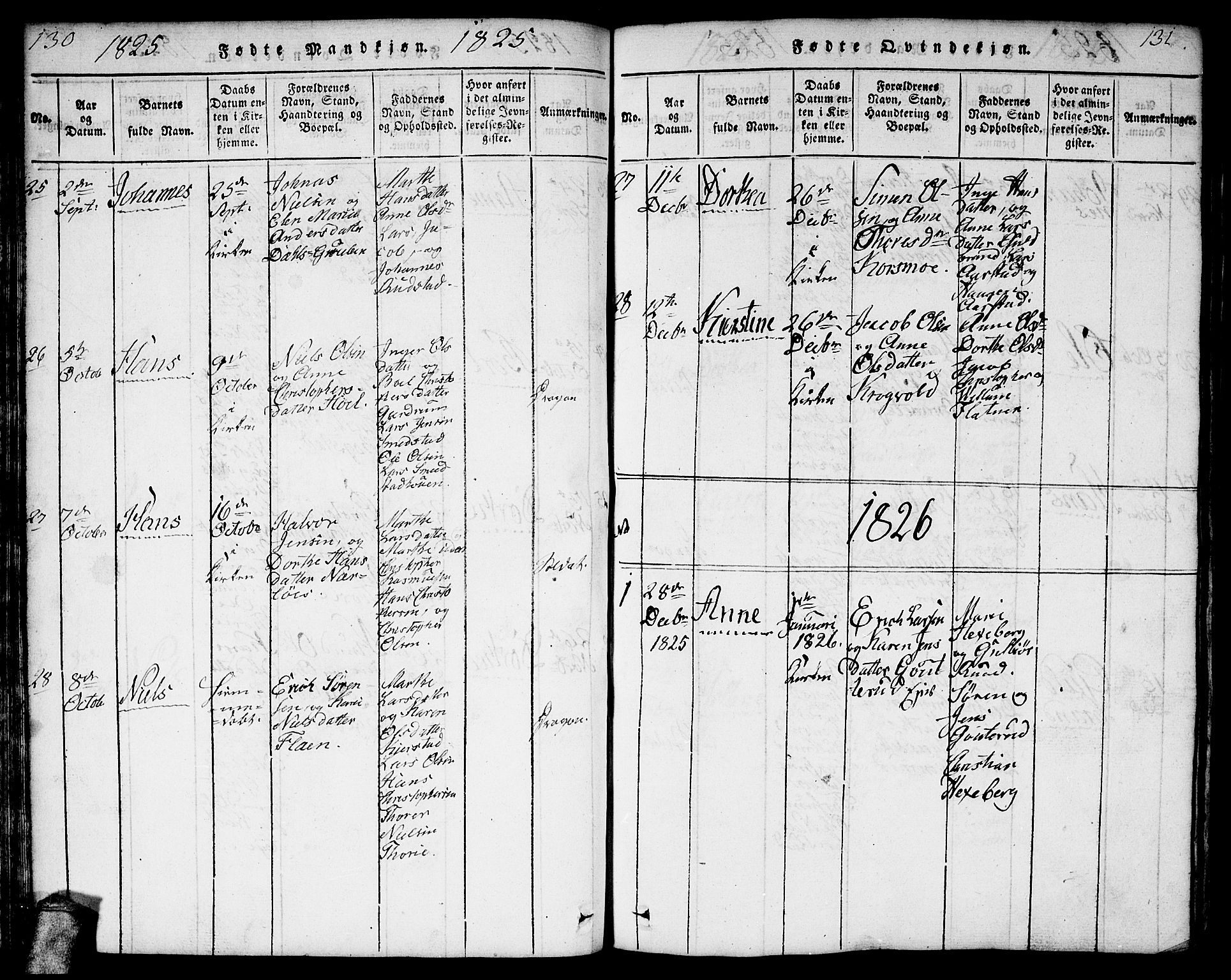 Gjerdrum prestekontor Kirkebøker, AV/SAO-A-10412b/F/Fa/L0004: Ministerialbok nr. I 4, 1816-1836, s. 130-131