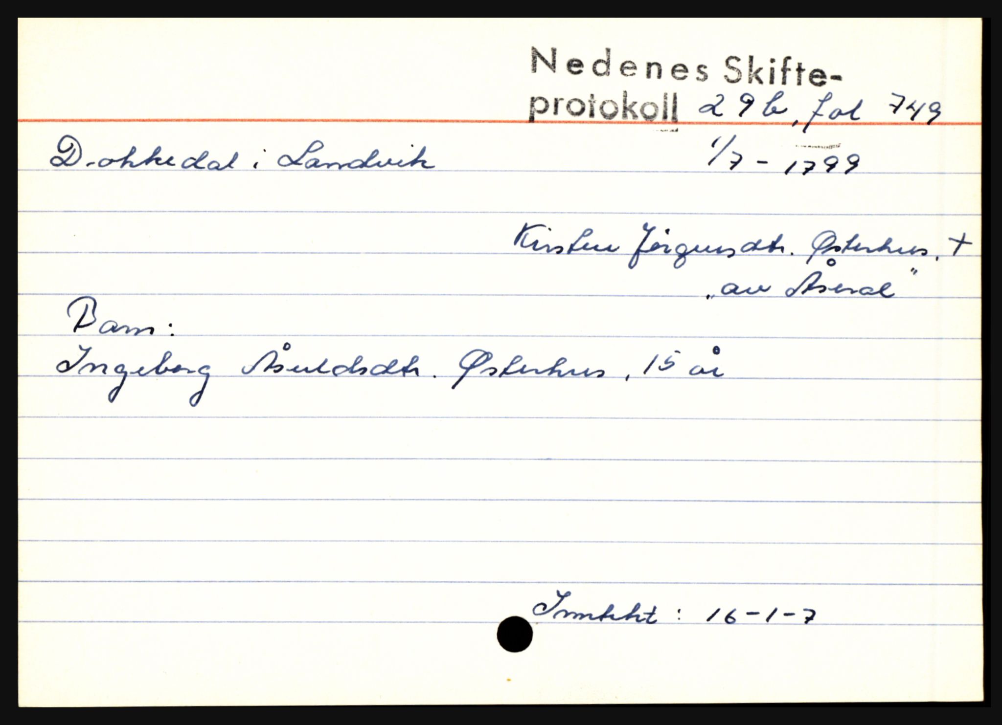 Nedenes sorenskriveri før 1824, AV/SAK-1221-0007/H, s. 5339