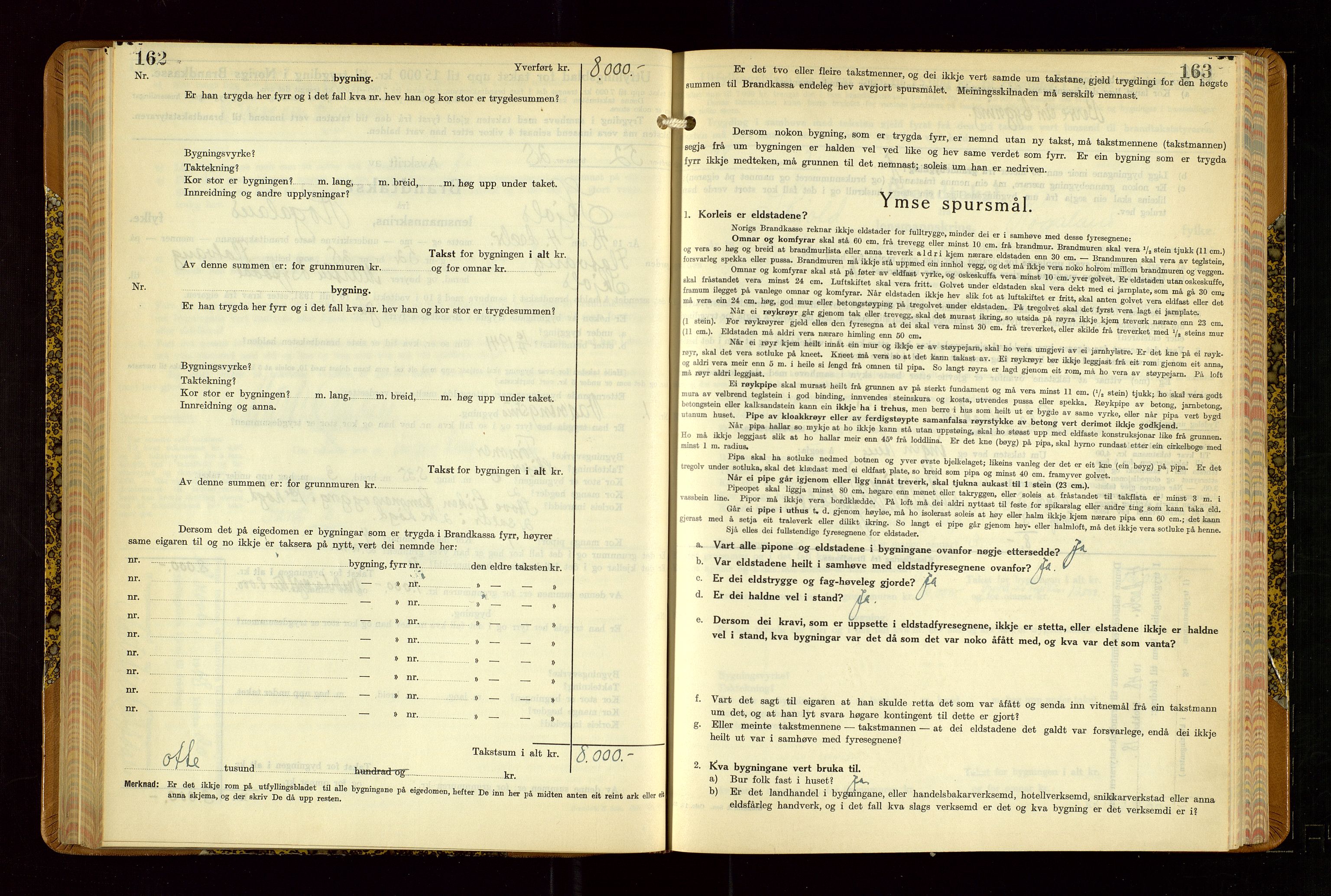 Skjold lensmannskontor, SAST/A-100182/Gob/L0002: "Branntakstbok for Skjold lensmannskrins Rogaland fylke", 1939-1952, s. 162-163