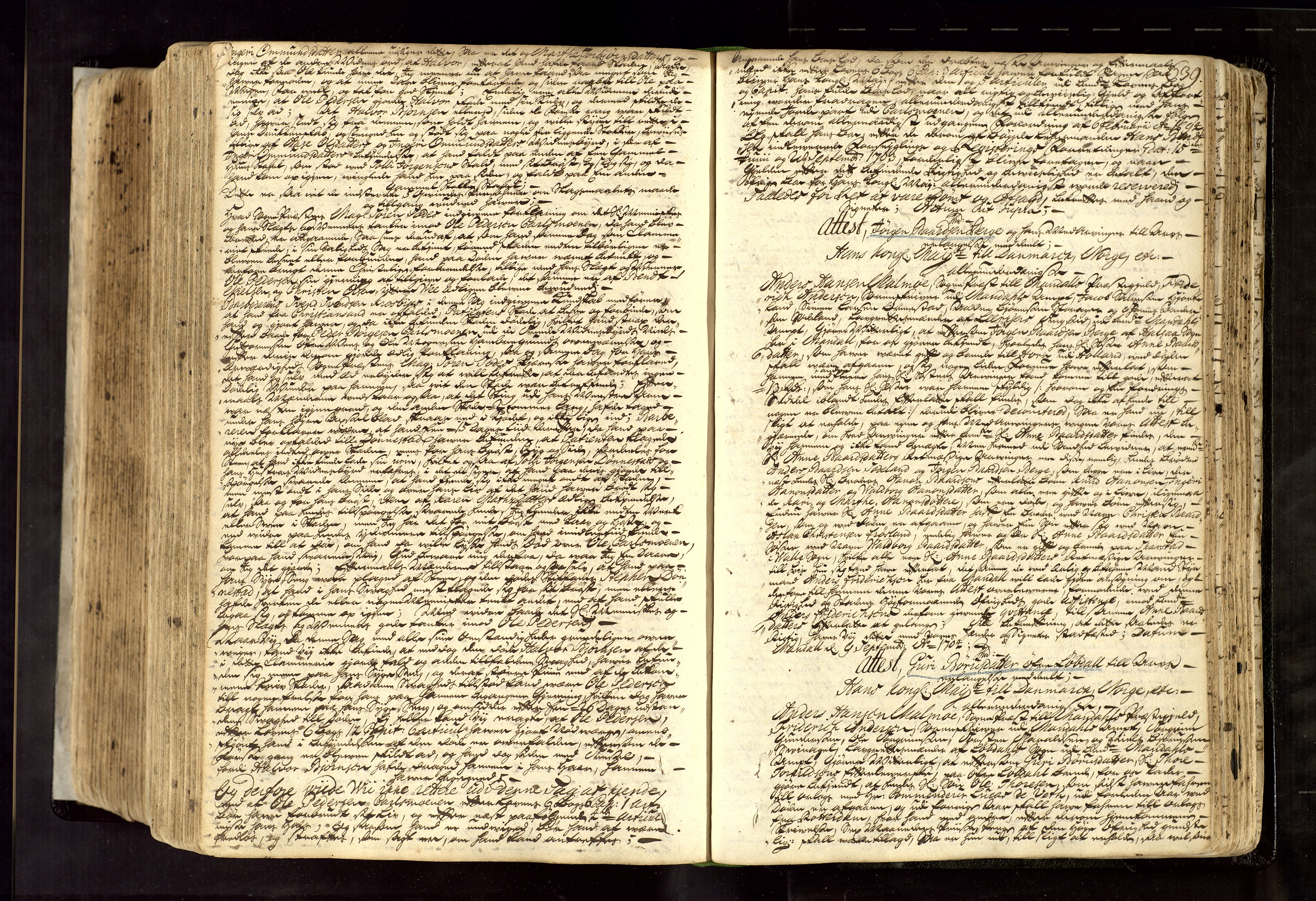 Mandal sorenskriveri, SAK/1221-0005/001/F/Fb/L0001: Ekstrarettsprotokoll nr 1, 1688-1707, s. 639
