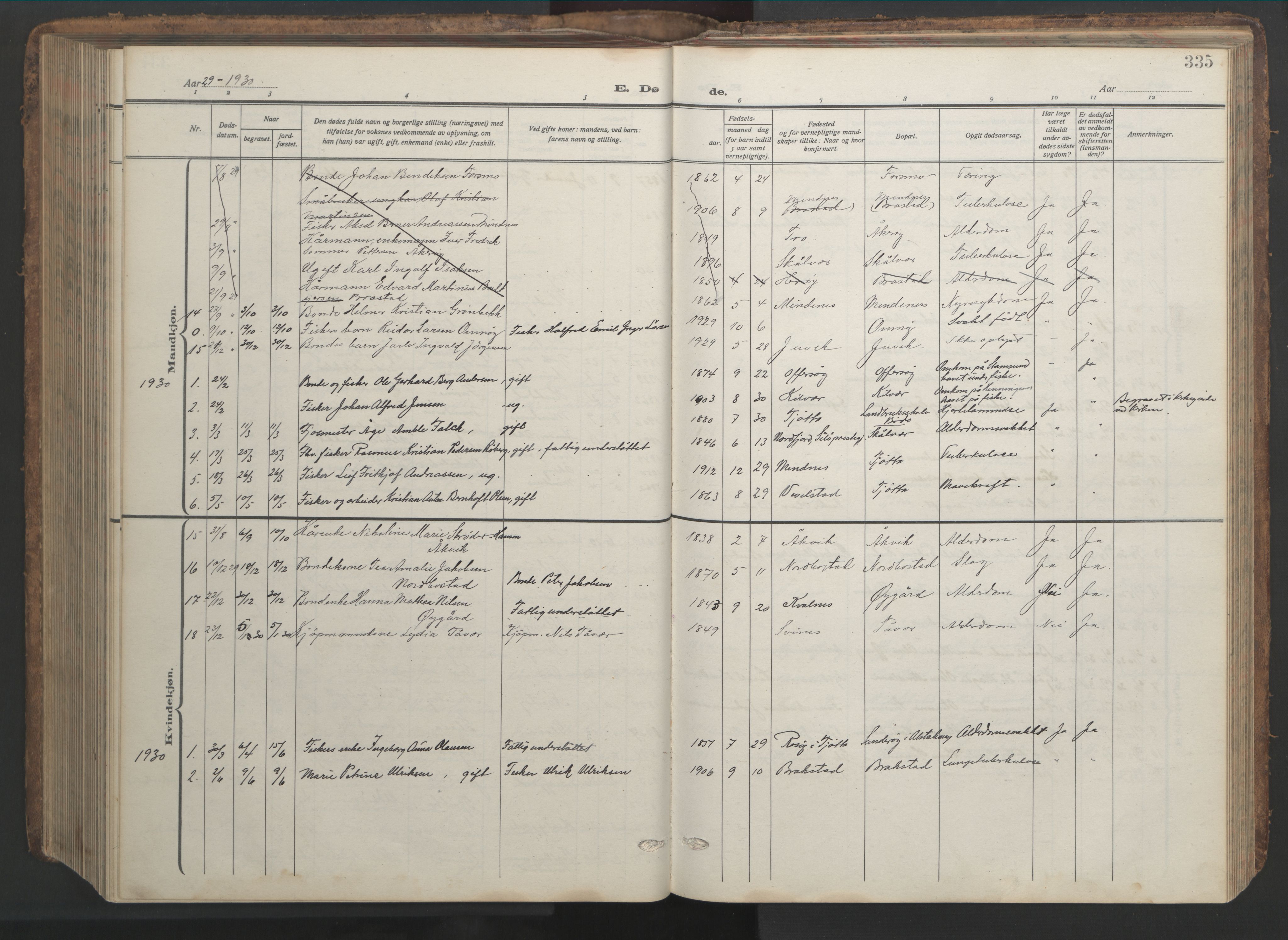 Ministerialprotokoller, klokkerbøker og fødselsregistre - Nordland, AV/SAT-A-1459/817/L0269: Klokkerbok nr. 817C04, 1921-1949, s. 335