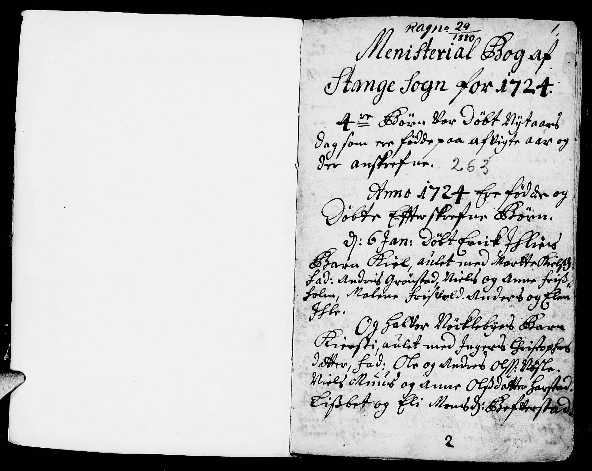 Stange prestekontor, AV/SAH-PREST-002/K/L0002: Ministerialbok nr. 2, 1724-1740, s. 0-1