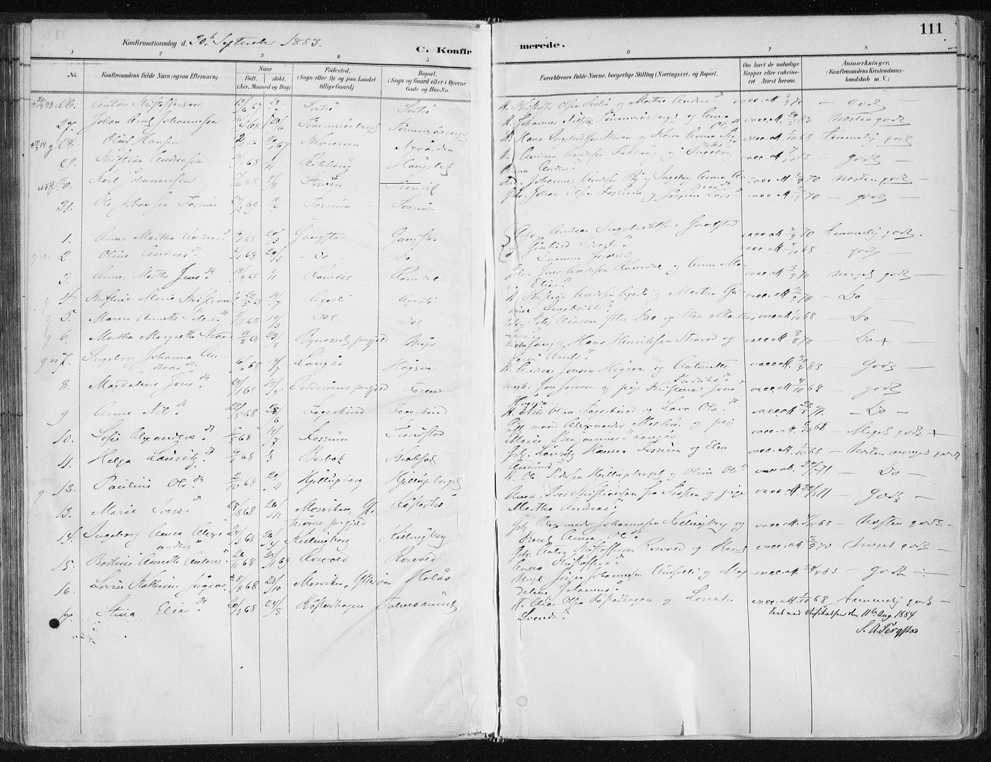 Ministerialprotokoller, klokkerbøker og fødselsregistre - Nord-Trøndelag, AV/SAT-A-1458/701/L0010: Ministerialbok nr. 701A10, 1883-1899, s. 111