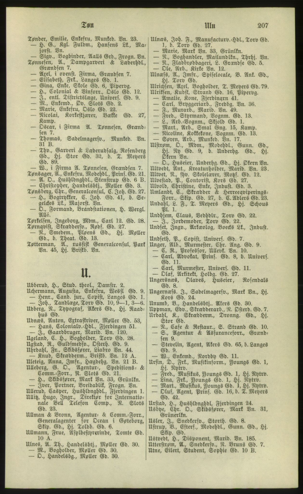 Kristiania/Oslo adressebok, PUBL/-, 1881, s. 207