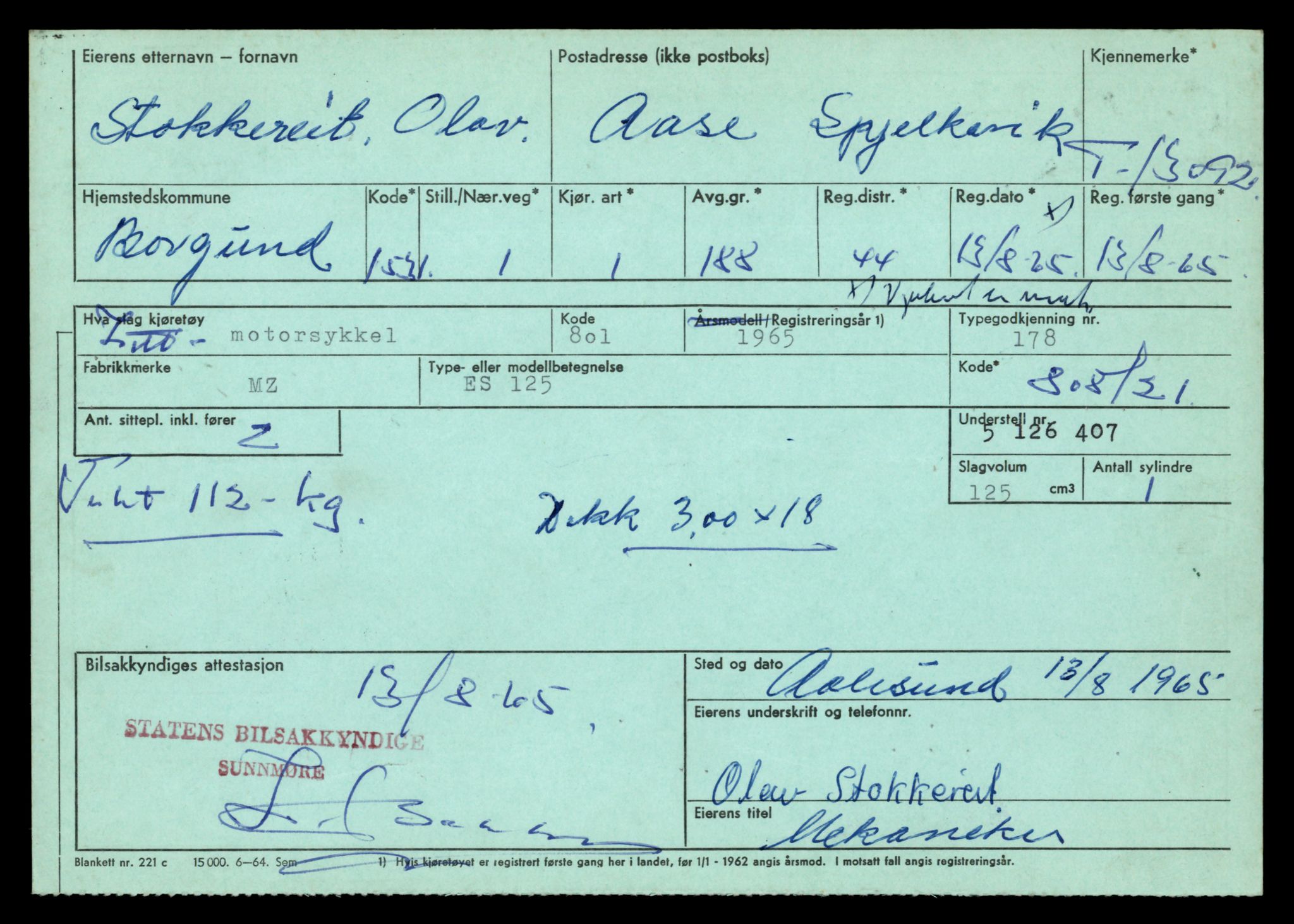 Møre og Romsdal vegkontor - Ålesund trafikkstasjon, AV/SAT-A-4099/F/Fe/L0037: Registreringskort for kjøretøy T 13031 - T 13179, 1927-1998, s. 1245