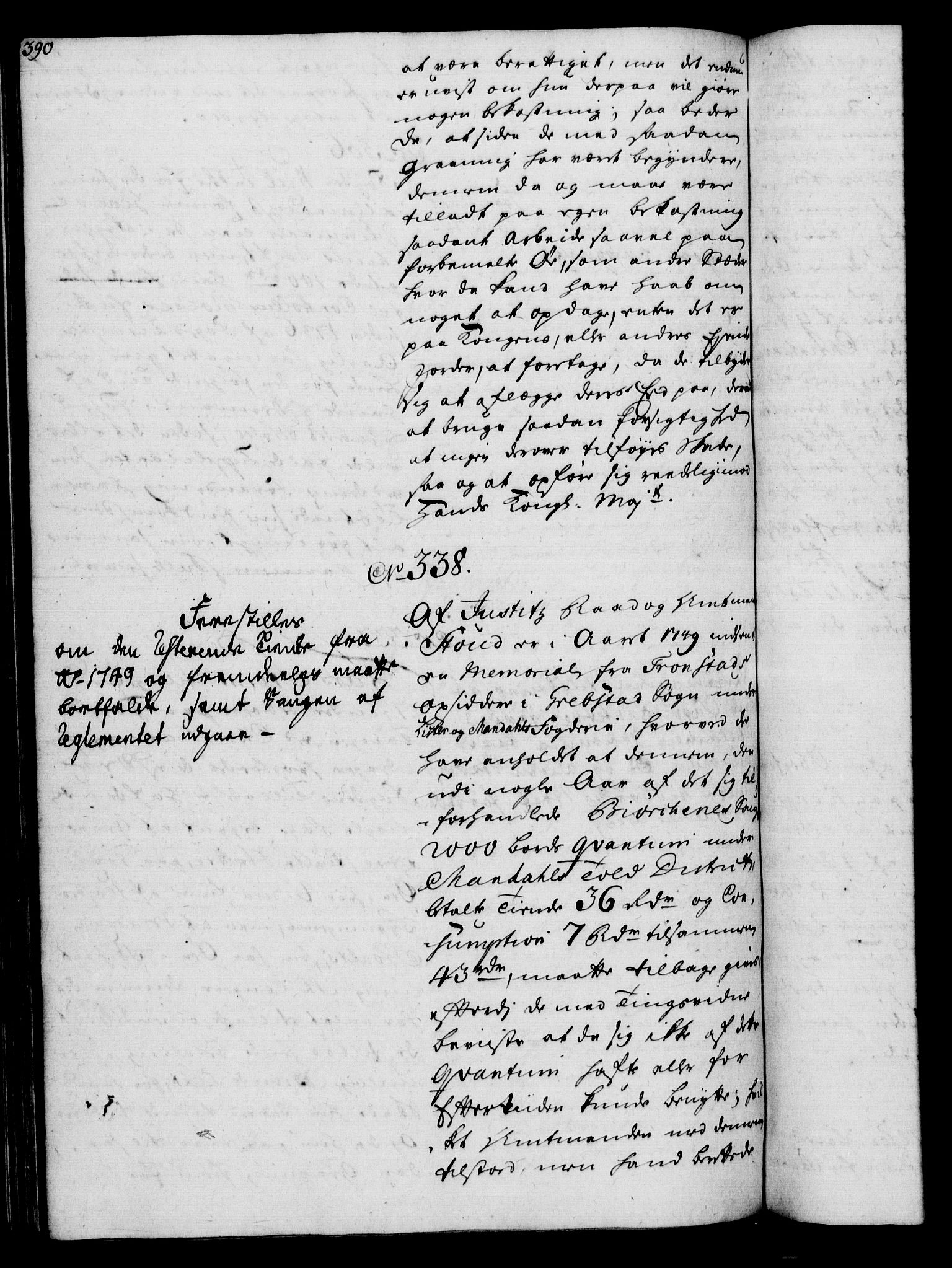 Rentekammeret, Kammerkanselliet, RA/EA-3111/G/Gh/Gha/L0032: Norsk ekstraktmemorialprotokoll (merket RK 53.77), 1753-1755, s. 390