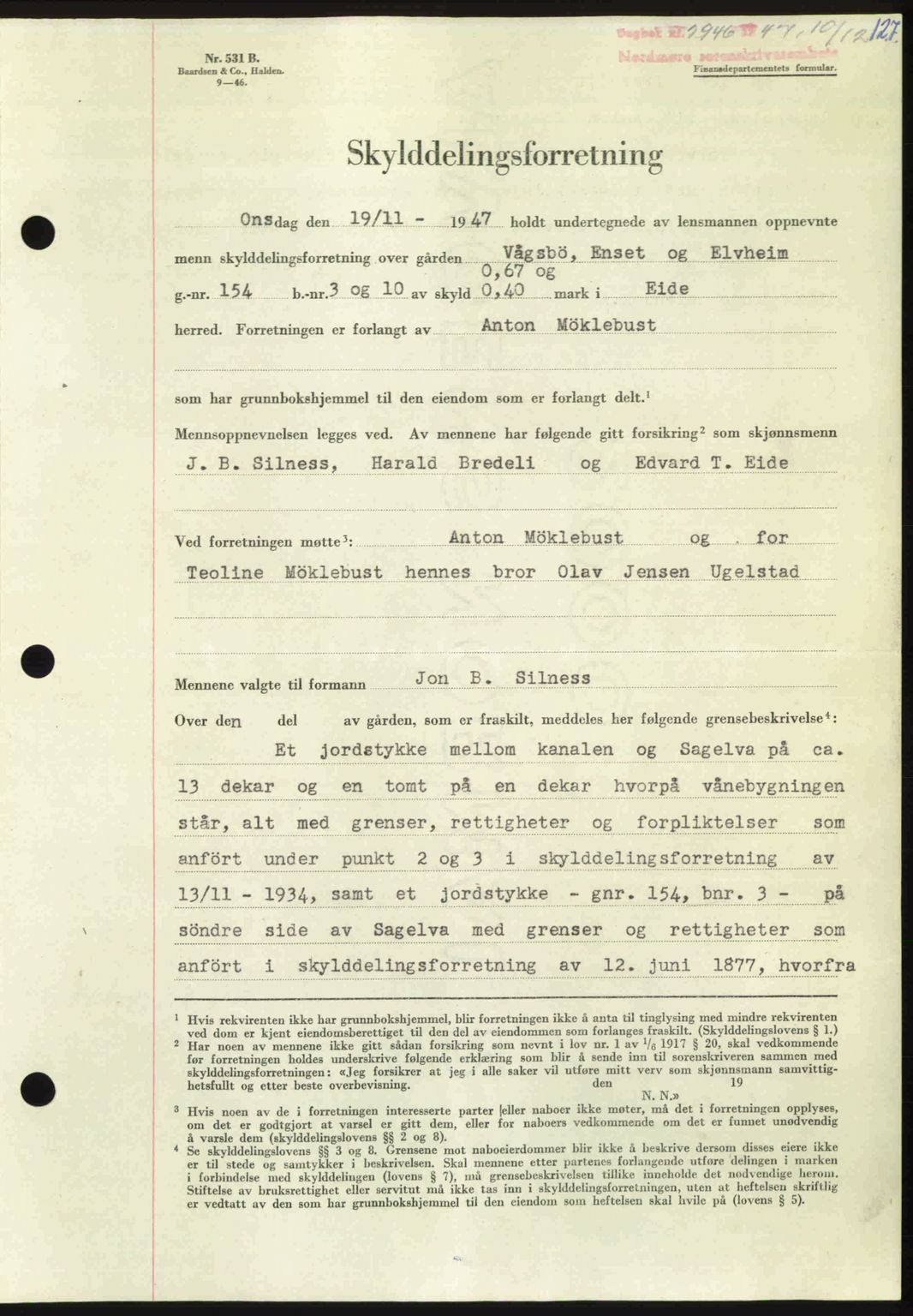 Nordmøre sorenskriveri, SAT/A-4132/1/2/2Ca: Pantebok nr. A107, 1947-1948, Dagboknr: 2946/1947