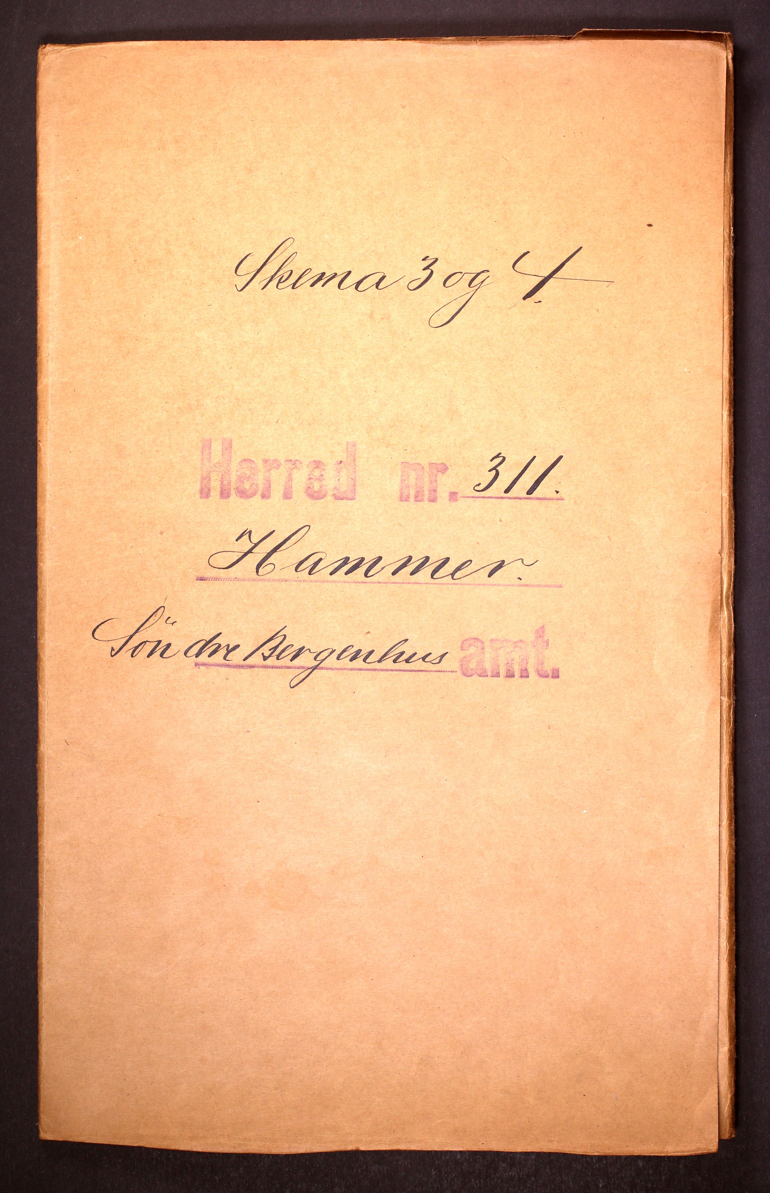 RA, Folketelling 1910 for 1254 Hamre herred, 1910, s. 1