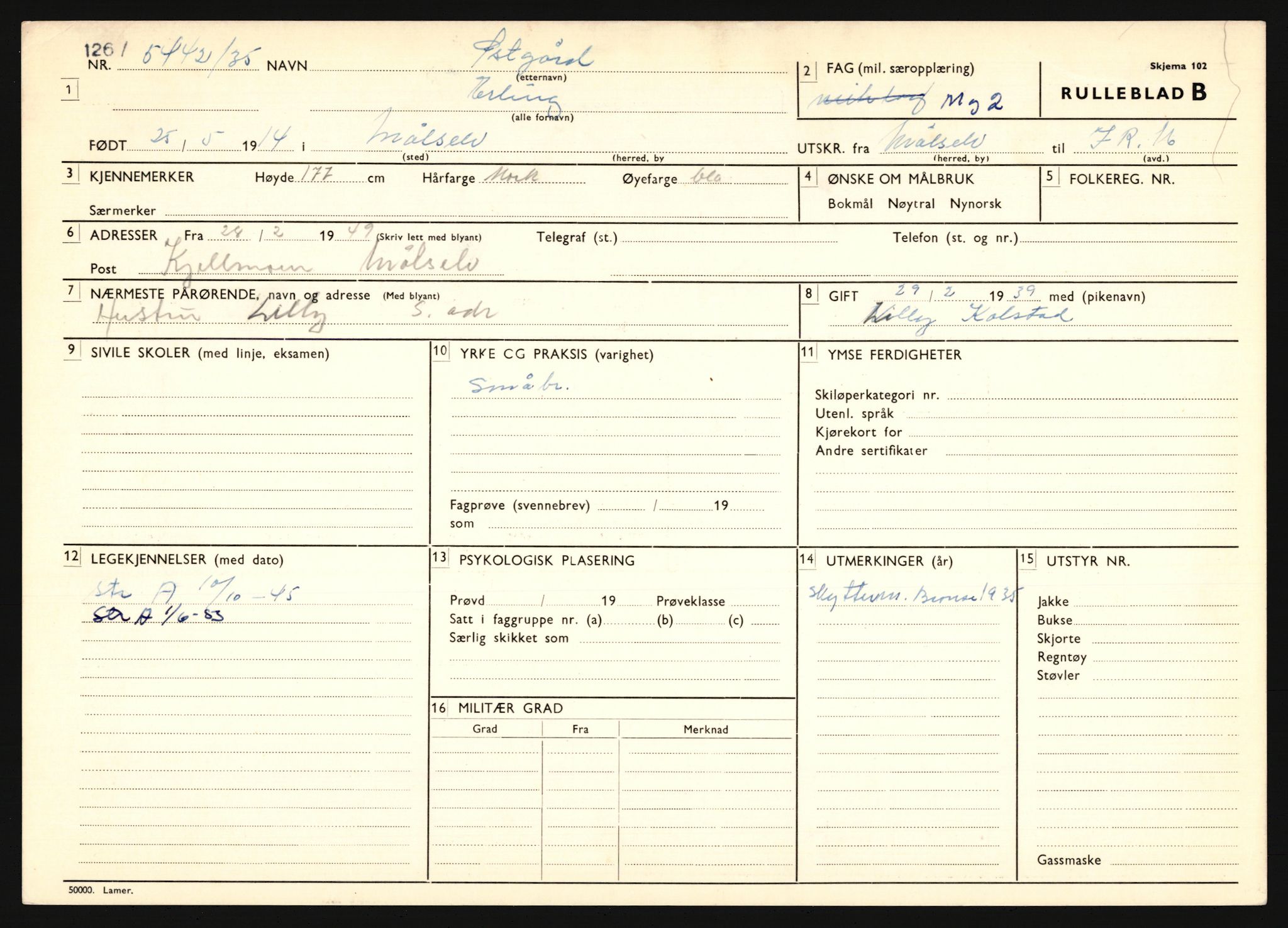 Forsvaret, Troms infanteriregiment nr. 16, AV/RA-RAFA-3146/P/Pa/L0019: Rulleblad for regimentets menige mannskaper, årsklasse 1935, 1935, s. 1293