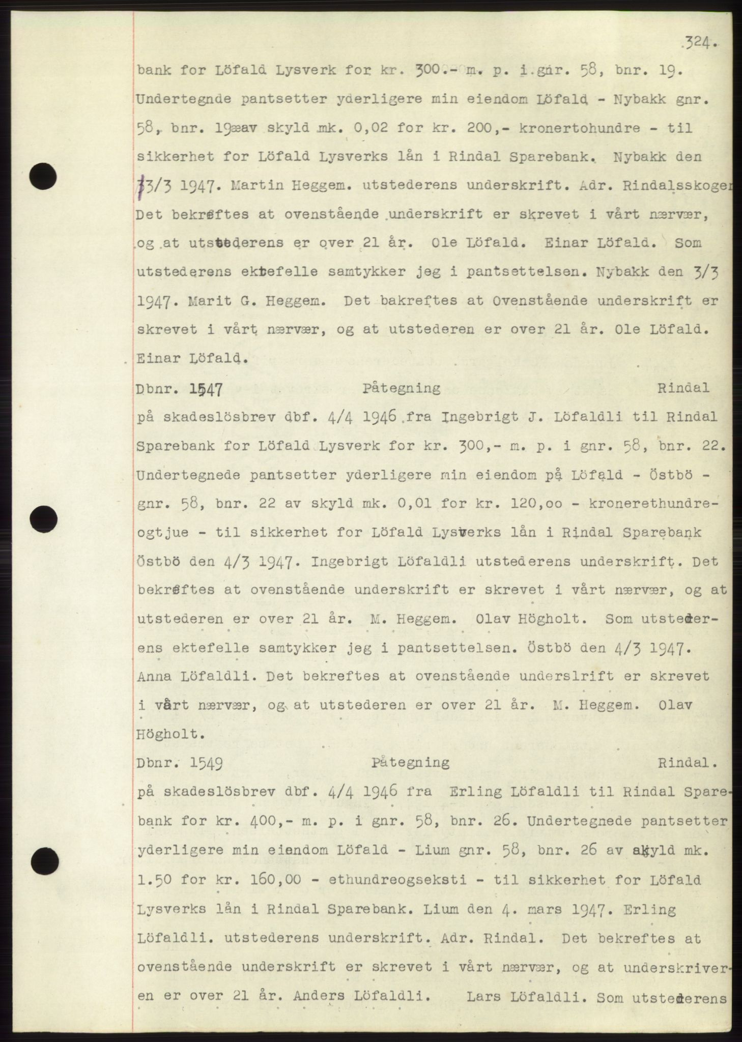 Nordmøre sorenskriveri, SAT/A-4132/1/2/2Ca: Pantebok nr. C82b, 1946-1951, Dagboknr: 1547/1947