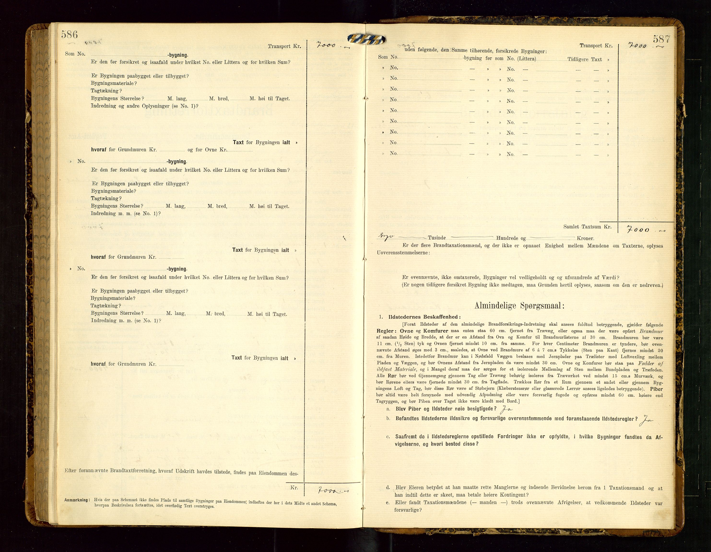 Lund lensmannskontor, SAST/A-100303/Gob/L0002: "Brandtakstprotokol", 1908-1918, s. 586-587