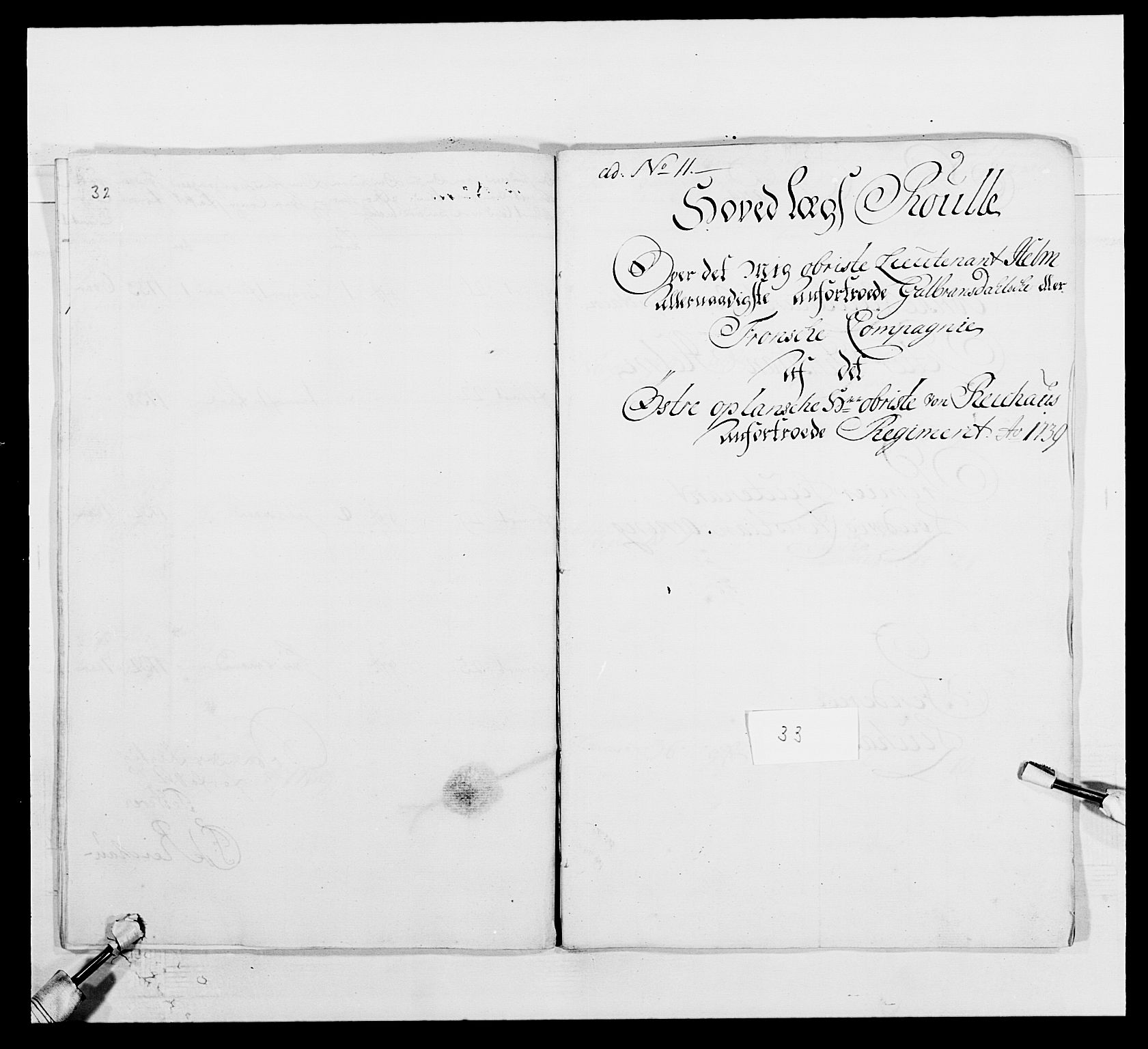 Kommanderende general (KG I) med Det norske krigsdirektorium, AV/RA-EA-5419/E/Ea/L0502: 1. Opplandske regiment, 1720-1743, s. 434