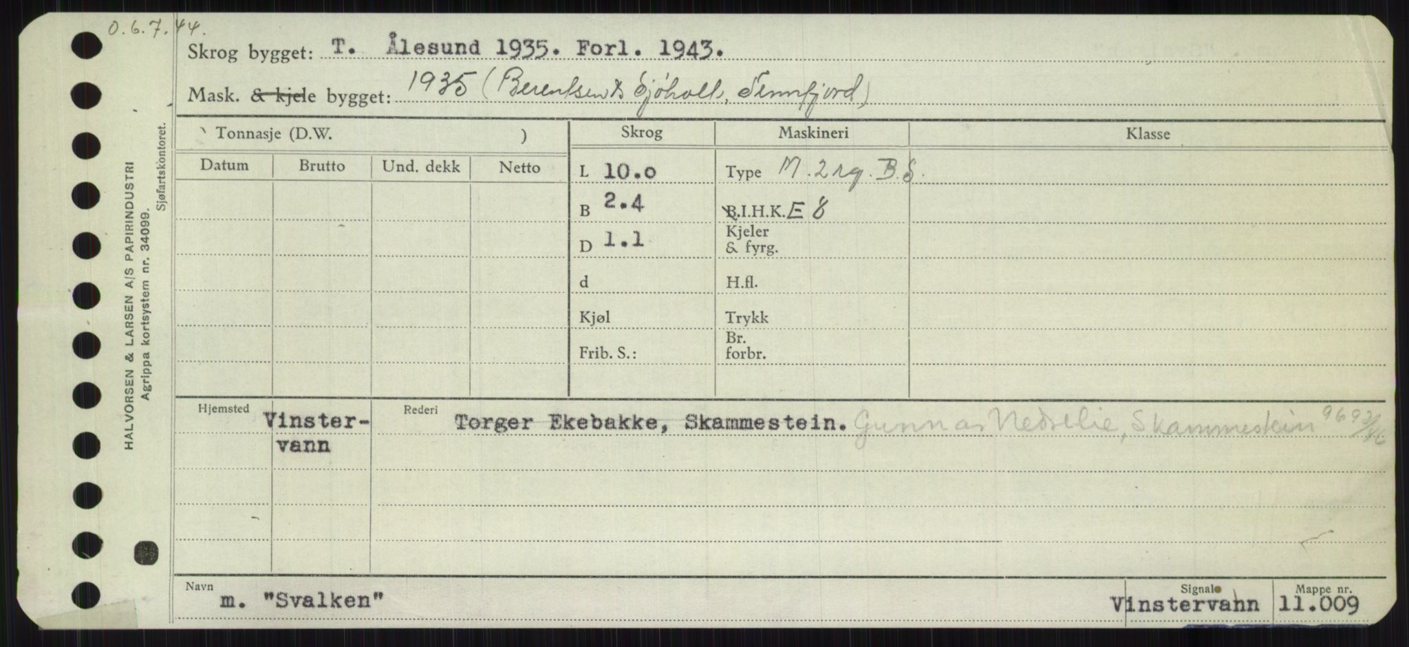 Sjøfartsdirektoratet med forløpere, Skipsmålingen, RA/S-1627/H/Ha/L0005/0002: Fartøy, S-Sven / Fartøy, Skjo-Sven, s. 809