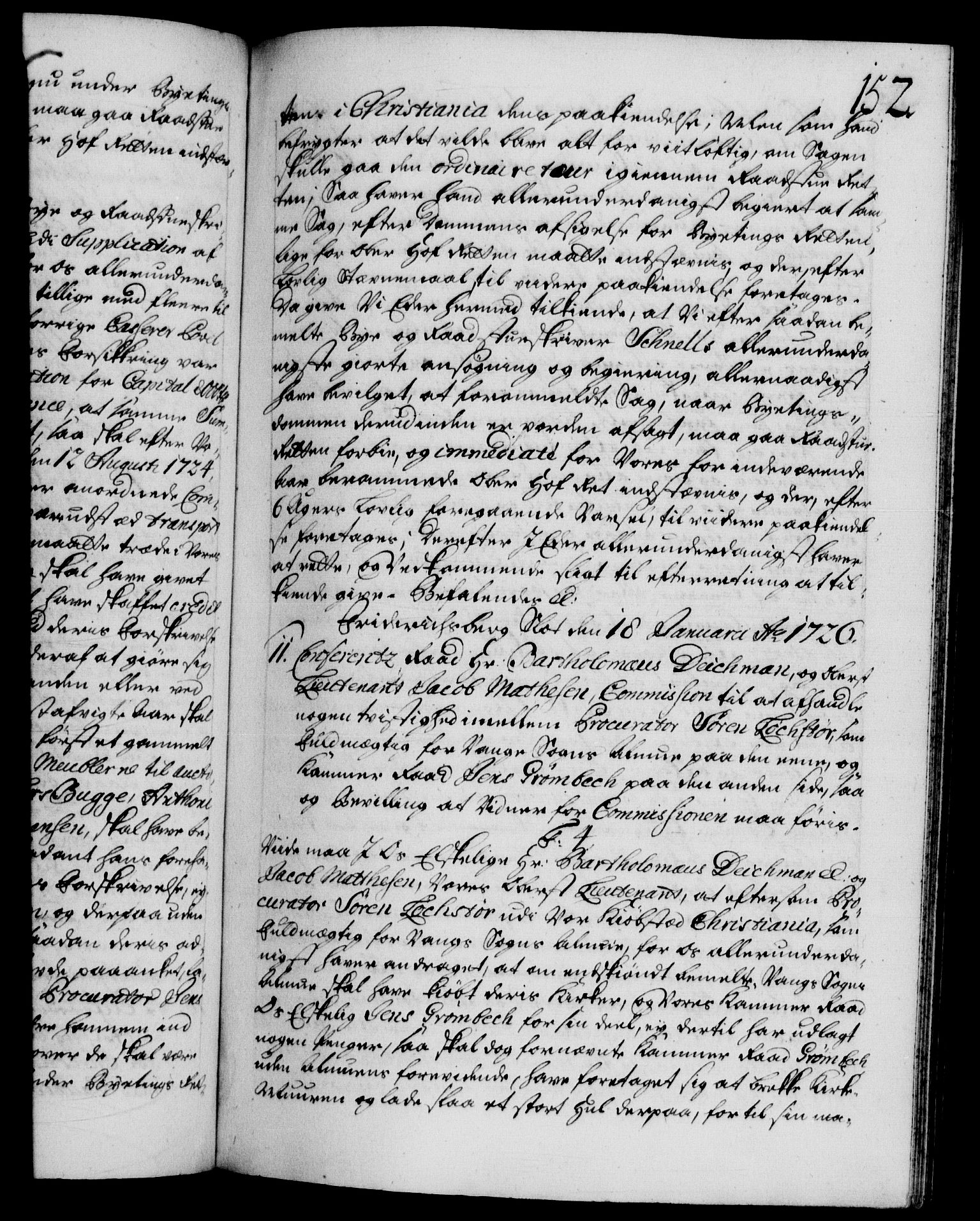 Danske Kanselli 1572-1799, AV/RA-EA-3023/F/Fc/Fca/Fcab/L0023: Norske tegnelser, 1725-1727, s. 152a