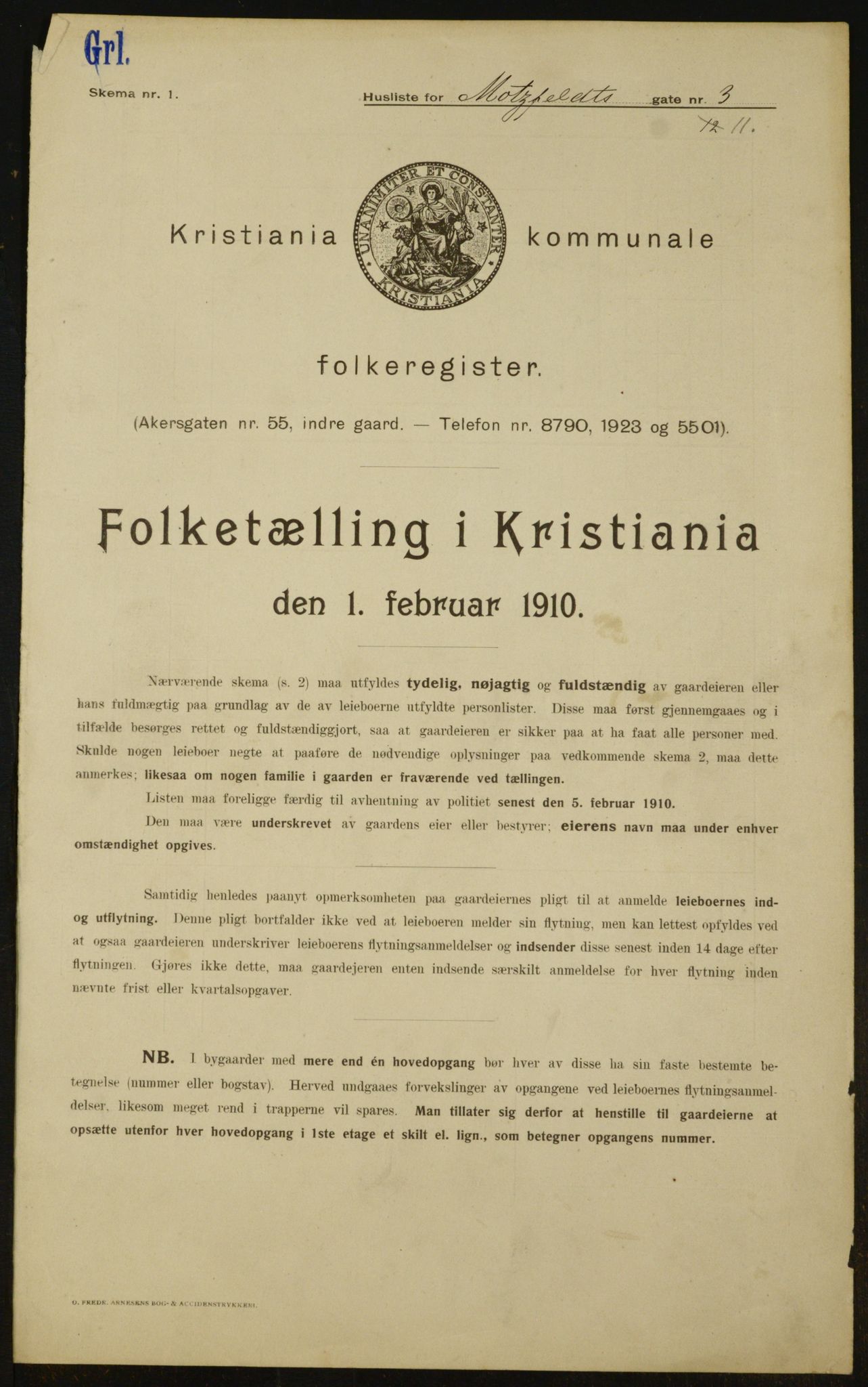 OBA, Kommunal folketelling 1.2.1910 for Kristiania, 1910, s. 63789