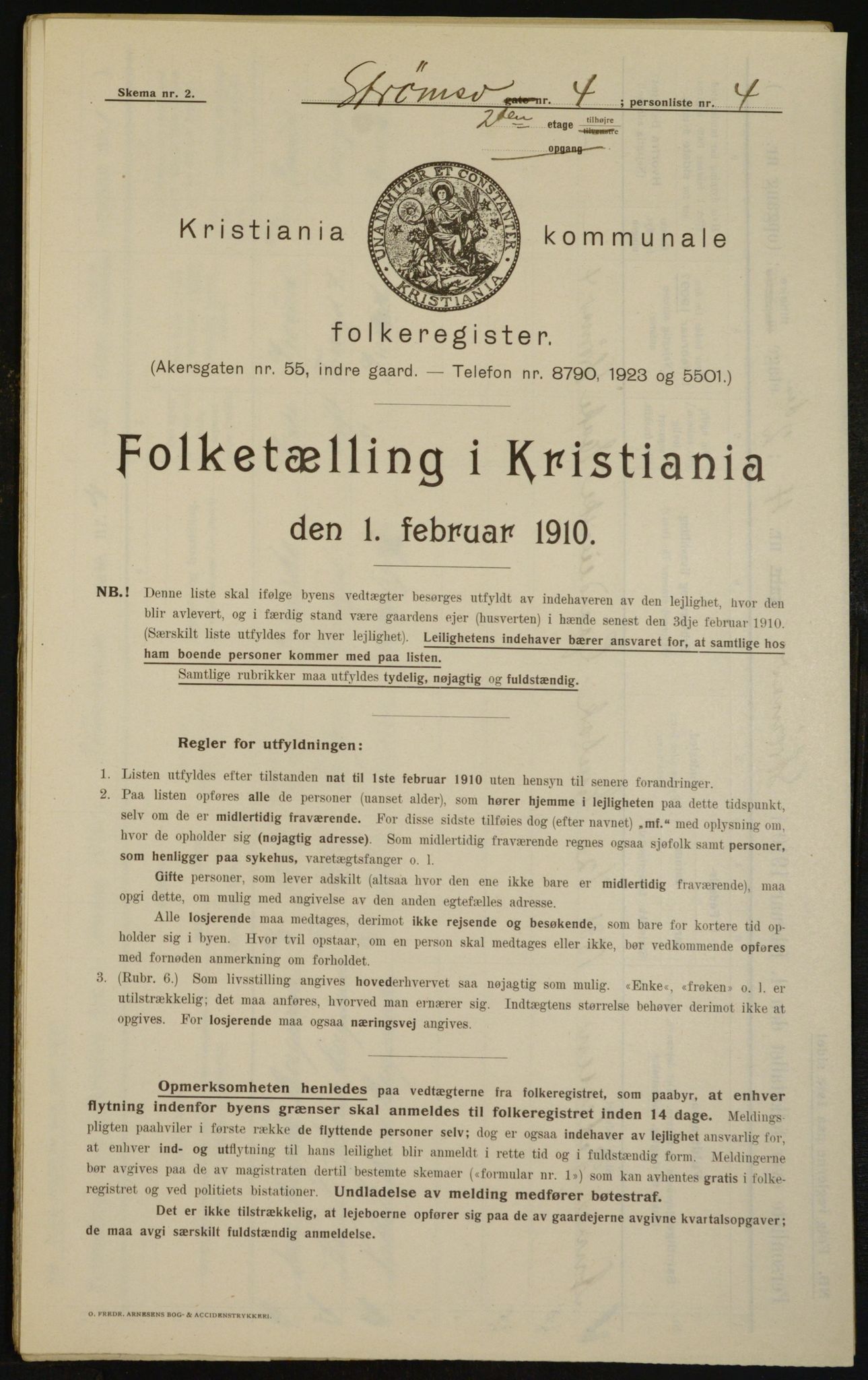 OBA, Kommunal folketelling 1.2.1910 for Kristiania, 1910, s. 98687