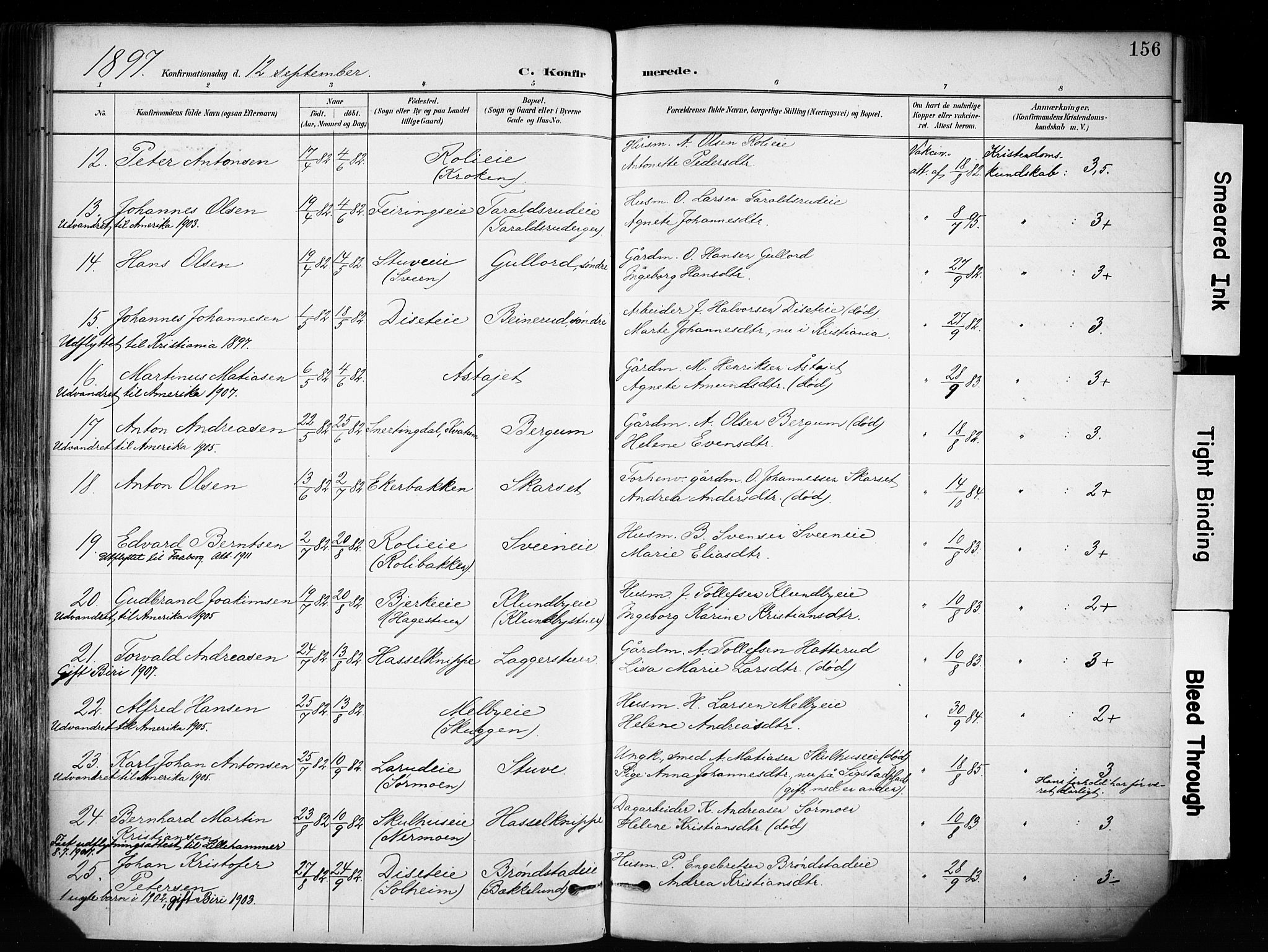 Biri prestekontor, AV/SAH-PREST-096/H/Ha/Haa/L0009: Ministerialbok nr. 9, 1887-1900, s. 156