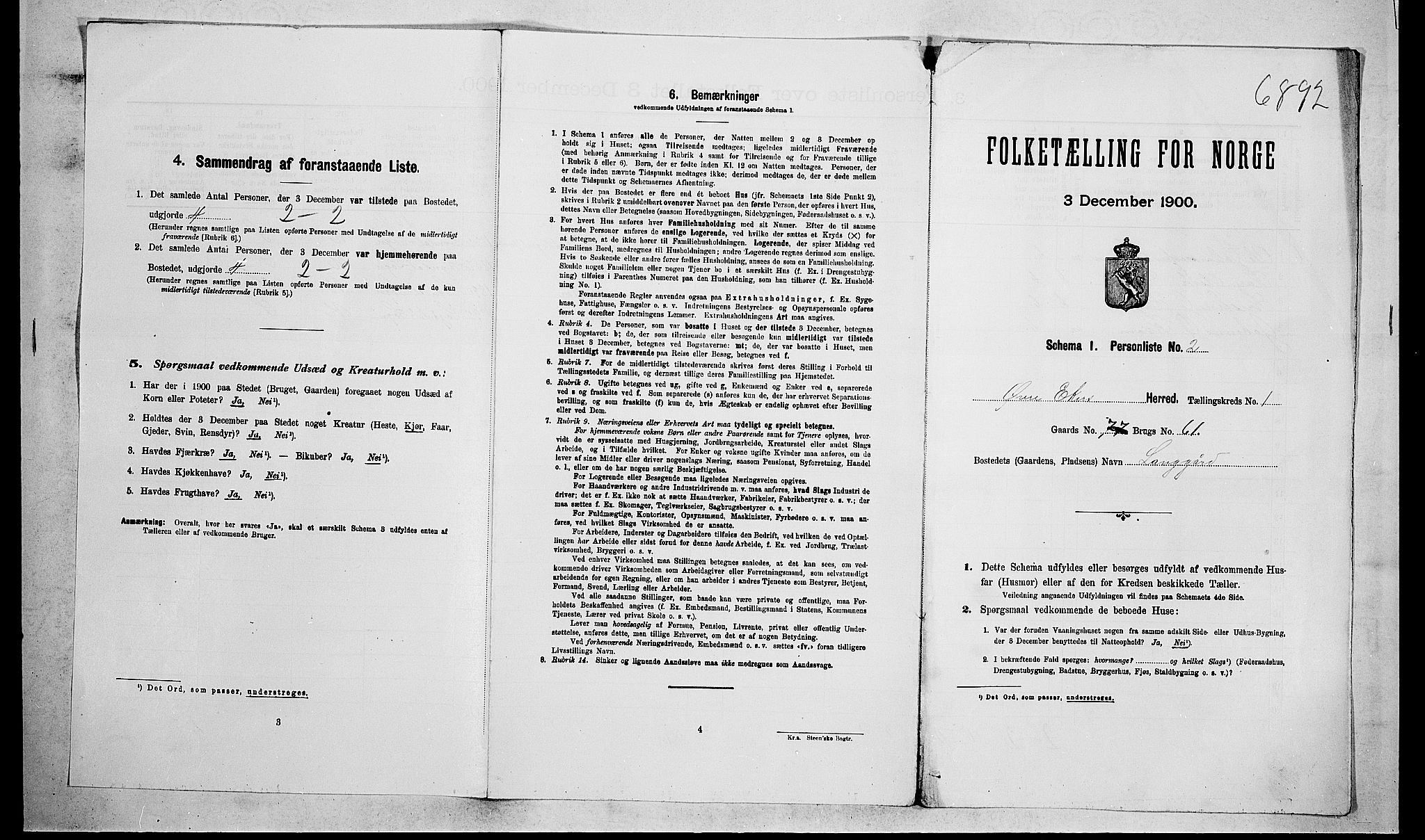 RA, Folketelling 1900 for 0624 Øvre Eiker herred, 1900, s. 239