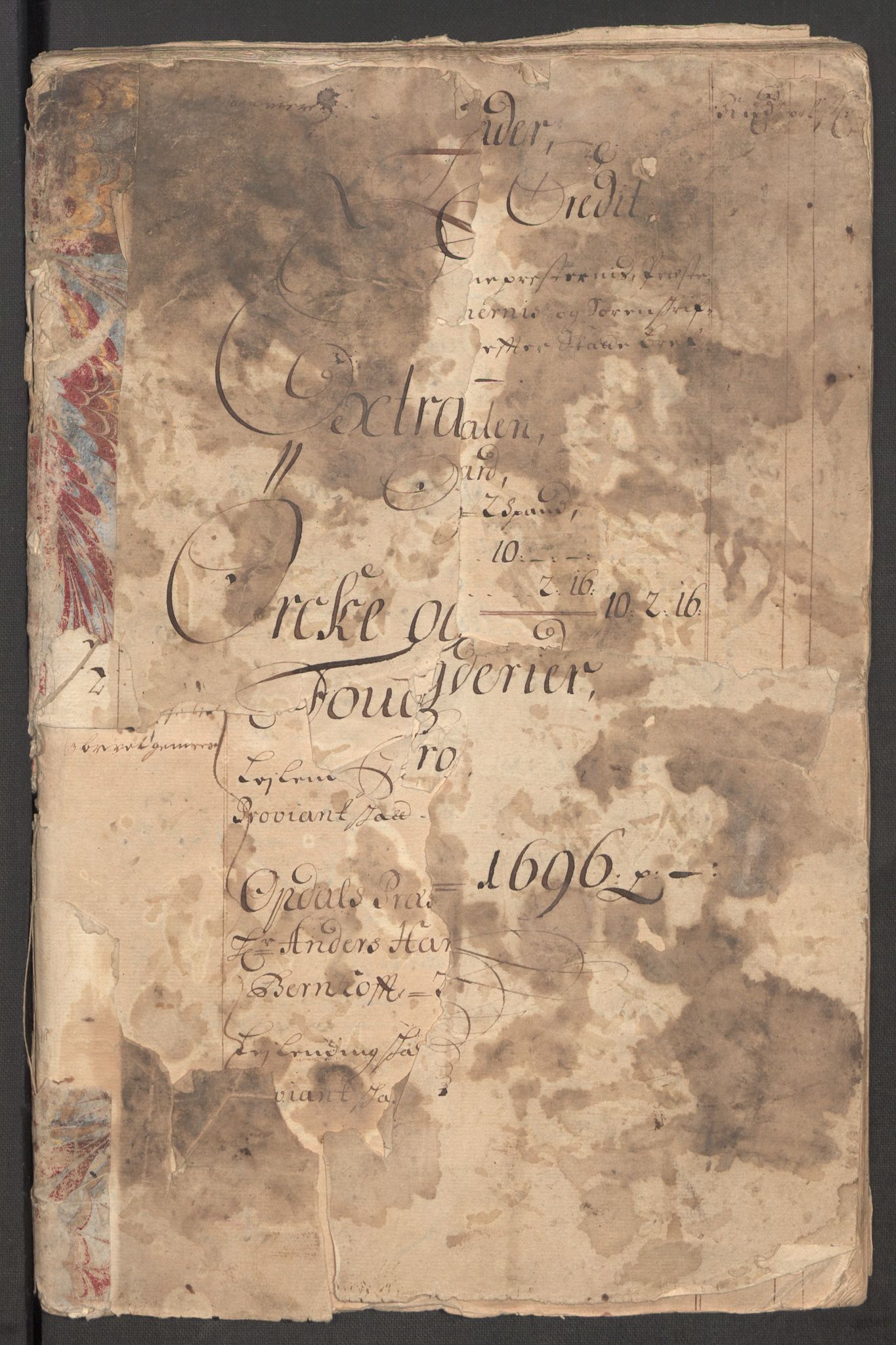 Rentekammeret inntil 1814, Reviderte regnskaper, Fogderegnskap, RA/EA-4092/R60/L3946: Fogderegnskap Orkdal og Gauldal, 1696, s. 4