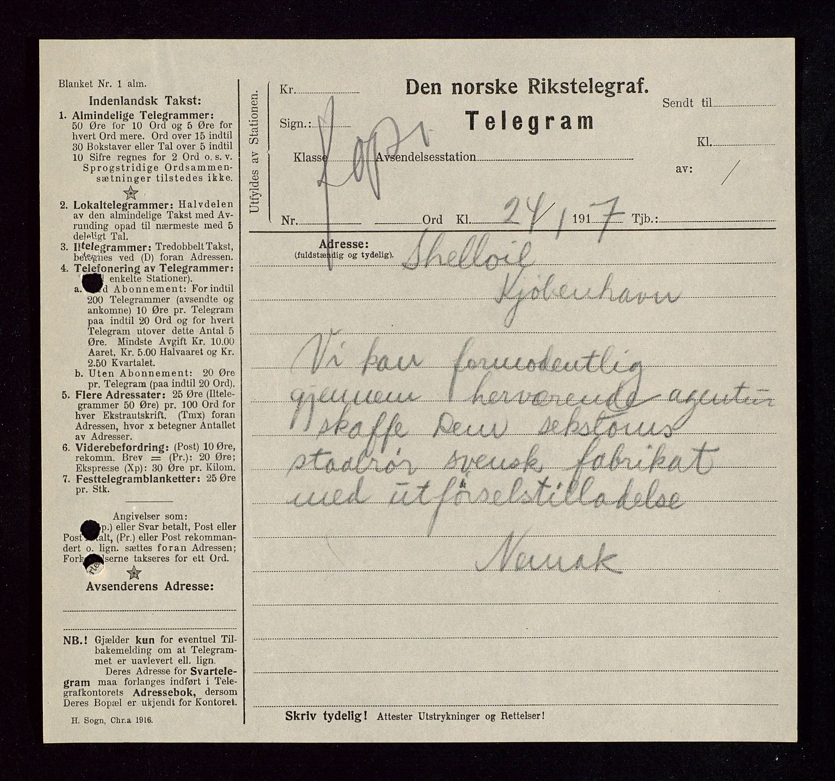 Pa 1521 - A/S Norske Shell, AV/SAST-A-101915/E/Ea/Eaa/L0002: Sjefskorrespondanse, 1917-1918, s. 354