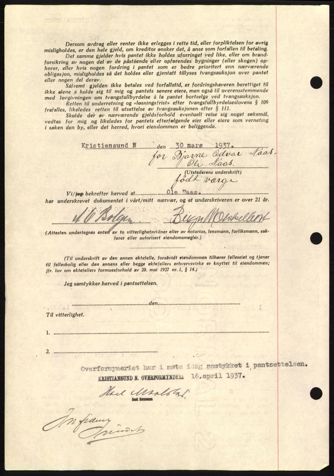 Kristiansund byfogd, AV/SAT-A-4587/A/27: Pantebok nr. 29, 1936-1937, Dagboknr: 202/1937