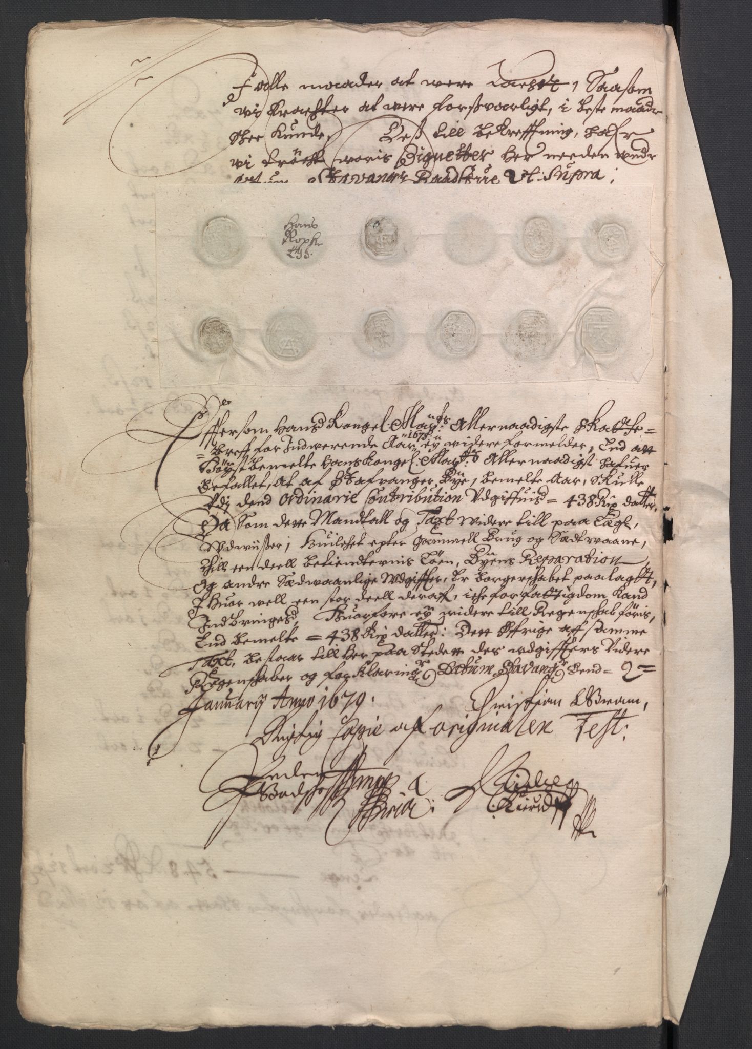 Rentekammeret inntil 1814, Reviderte regnskaper, Byregnskaper, RA/EA-4066/R/Ro/L0300: [O3] Kontribusjonsregnskap, 1661-1678, s. 375