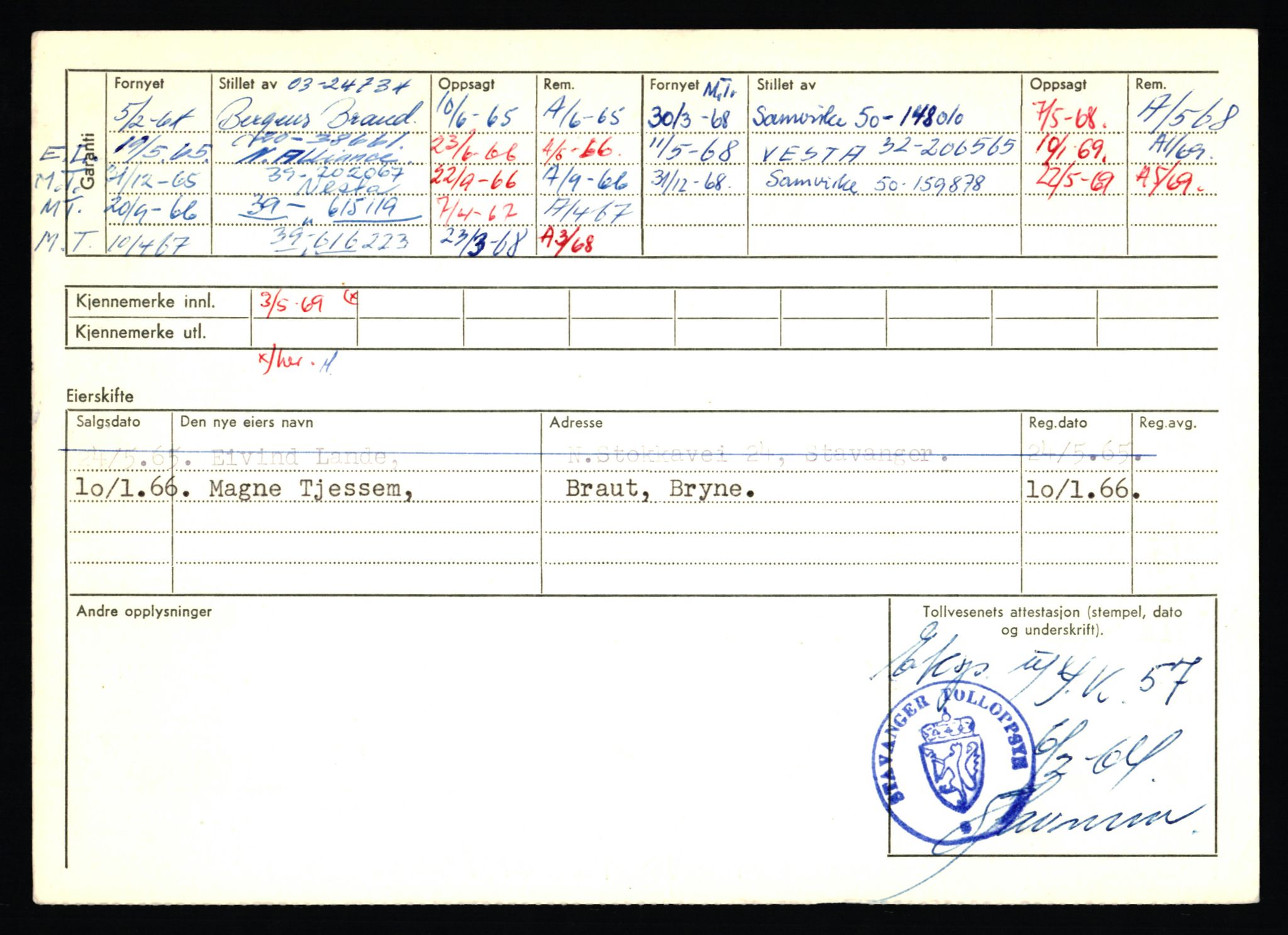 Stavanger trafikkstasjon, AV/SAST-A-101942/0/F/L0009: L-3000 - L-3349, 1930-1971, s. 164