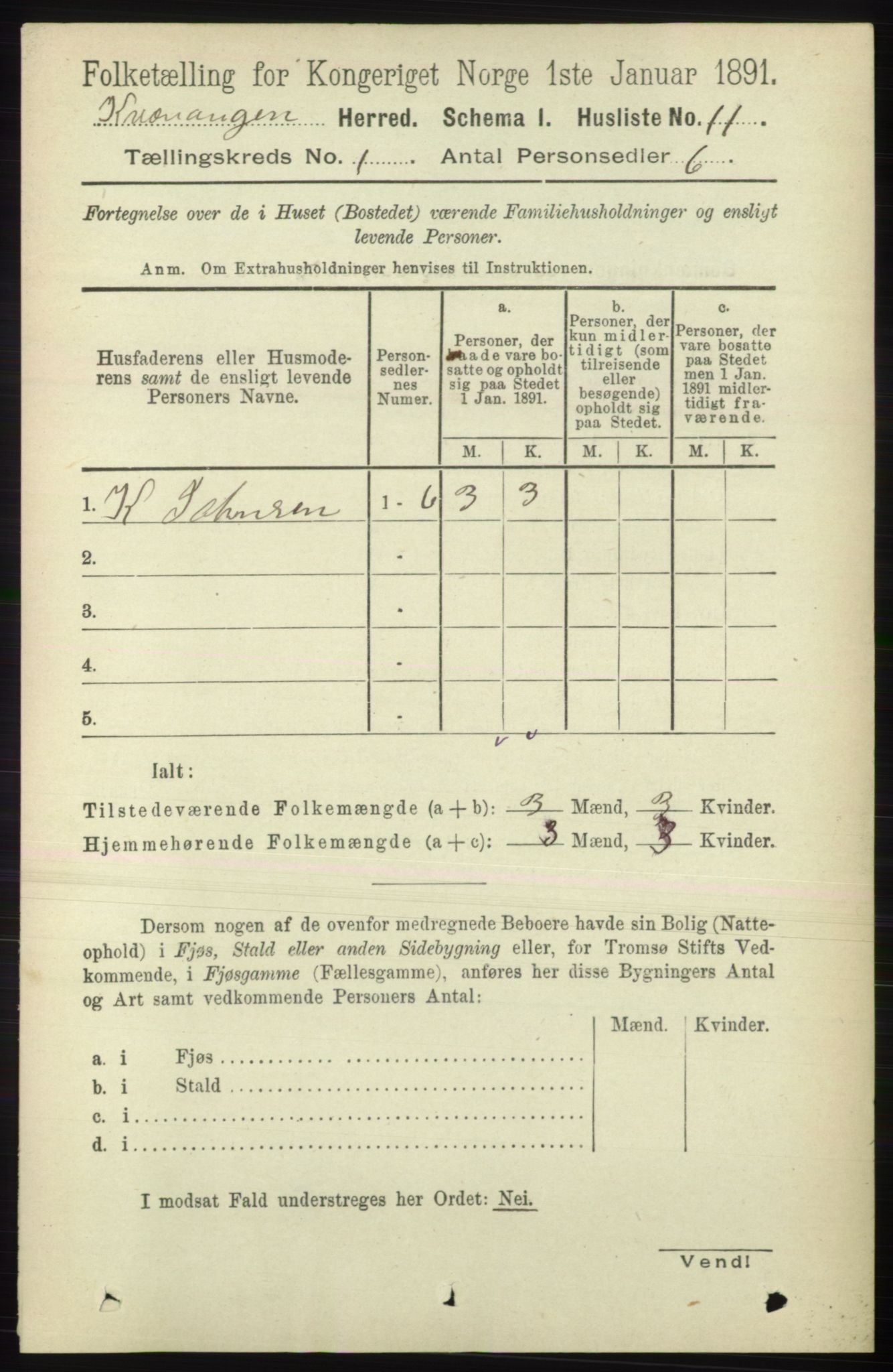 RA, Folketelling 1891 for 1943 Kvænangen herred, 1891, s. 24