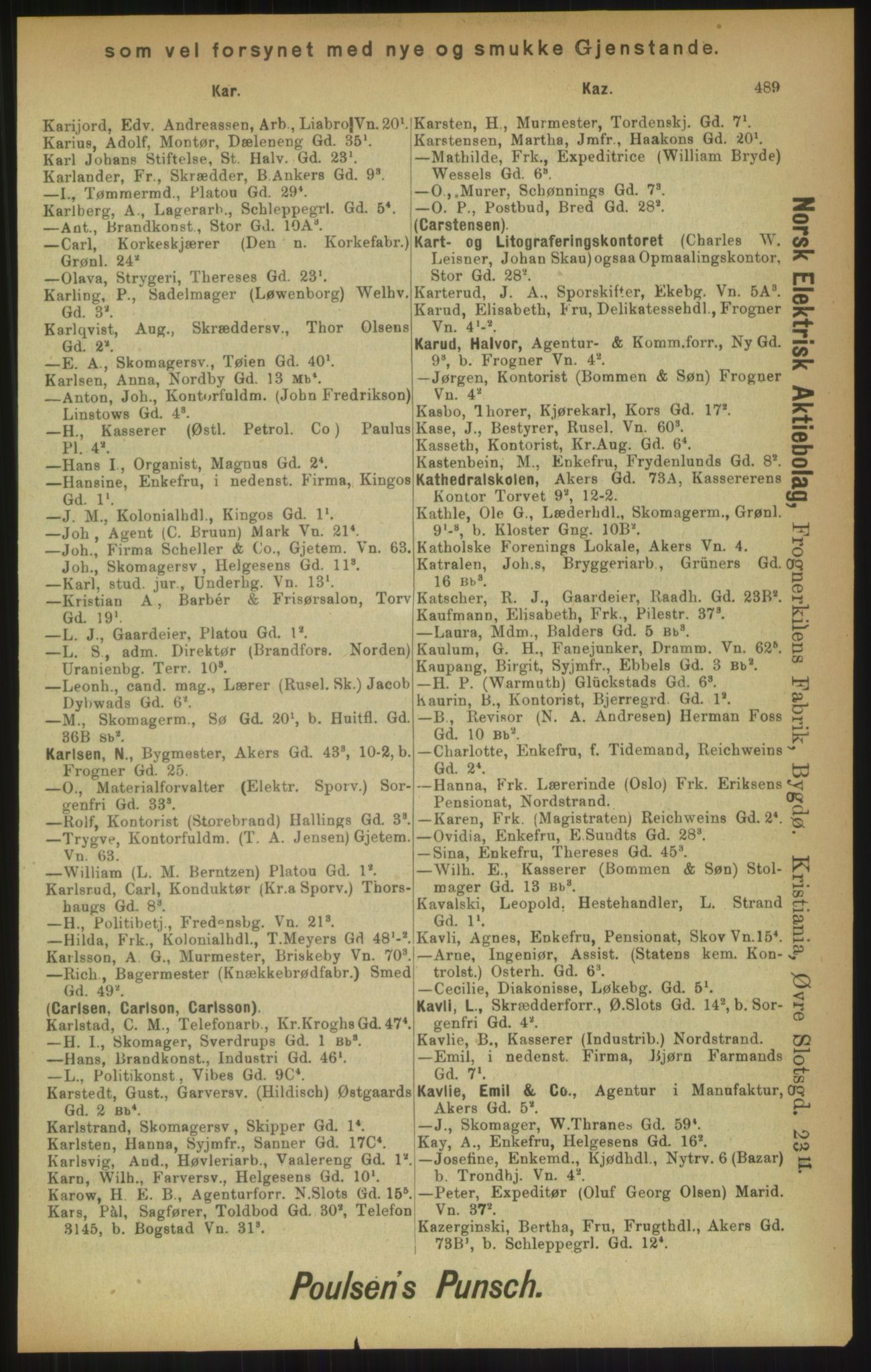 Kristiania/Oslo adressebok, PUBL/-, 1900, s. 489