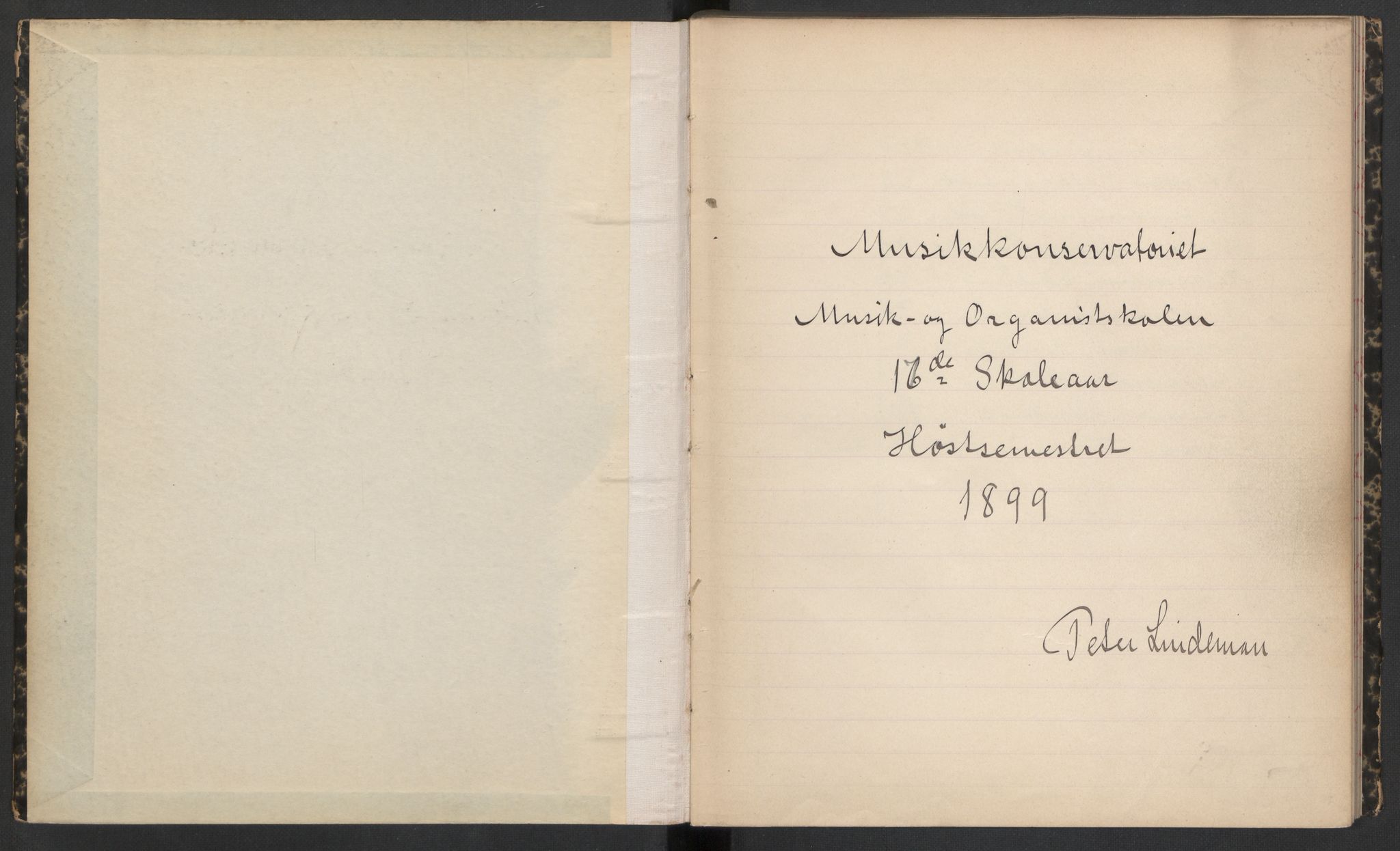 Musikkonservatoriet i Oslo, AV/RA-PA-1761/F/Fa/L0002/0004: Oversikt over lærere, elever, m.m. / Musikkonservatoriet i Oslo - Høstesemesteret, 1899