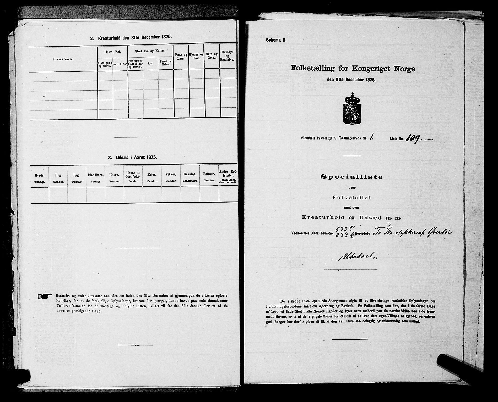 SAKO, Folketelling 1875 for 0811P Slemdal prestegjeld, 1875, s. 238