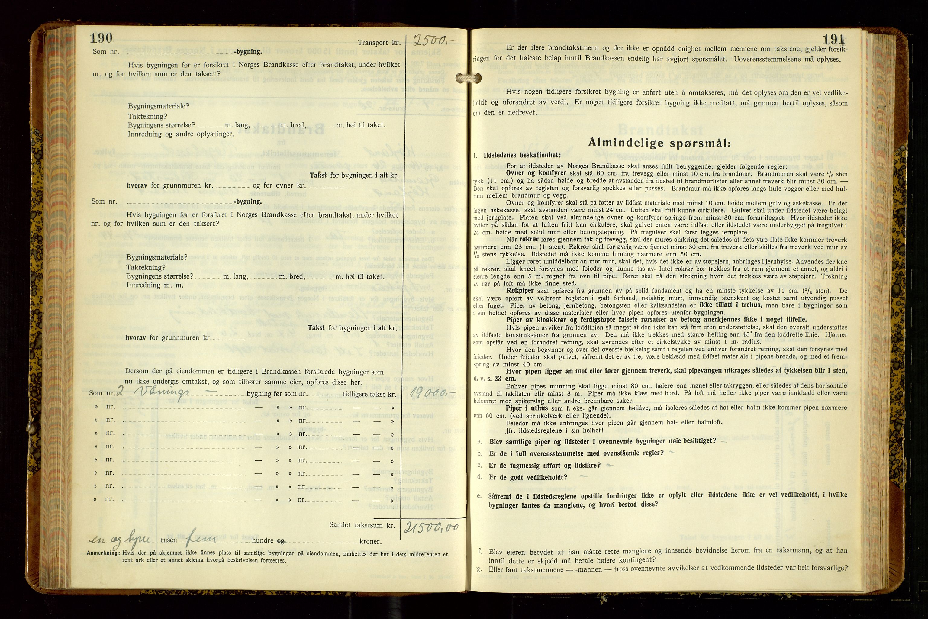 Høyland/Sandnes lensmannskontor, SAST/A-100166/Gob/L0008: "Branntakstprotokoll", 1940-1952, s. 190-191