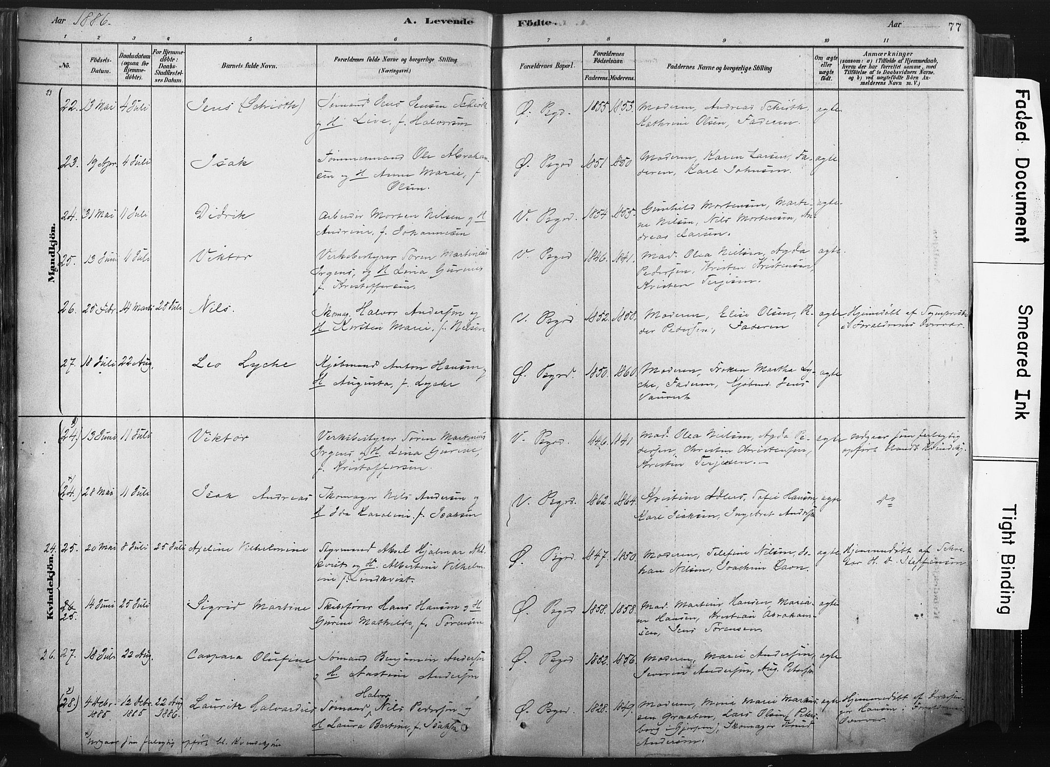 Porsgrunn kirkebøker , AV/SAKO-A-104/F/Fa/L0008: Ministerialbok nr. 8, 1878-1895, s. 77