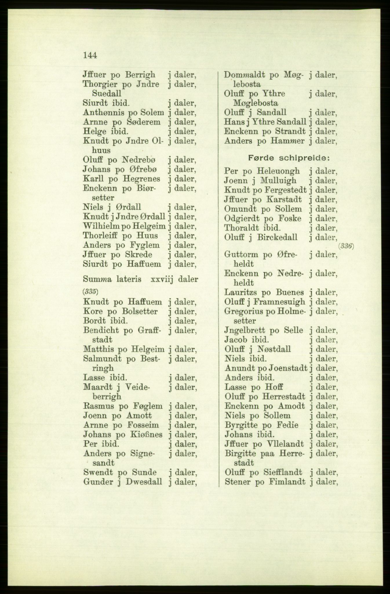 Publikasjoner utgitt av Arkivverket, PUBL/PUBL-001/C/0003: Bind 3: Skatten av Bergenhus len 1563, 1563, s. 144