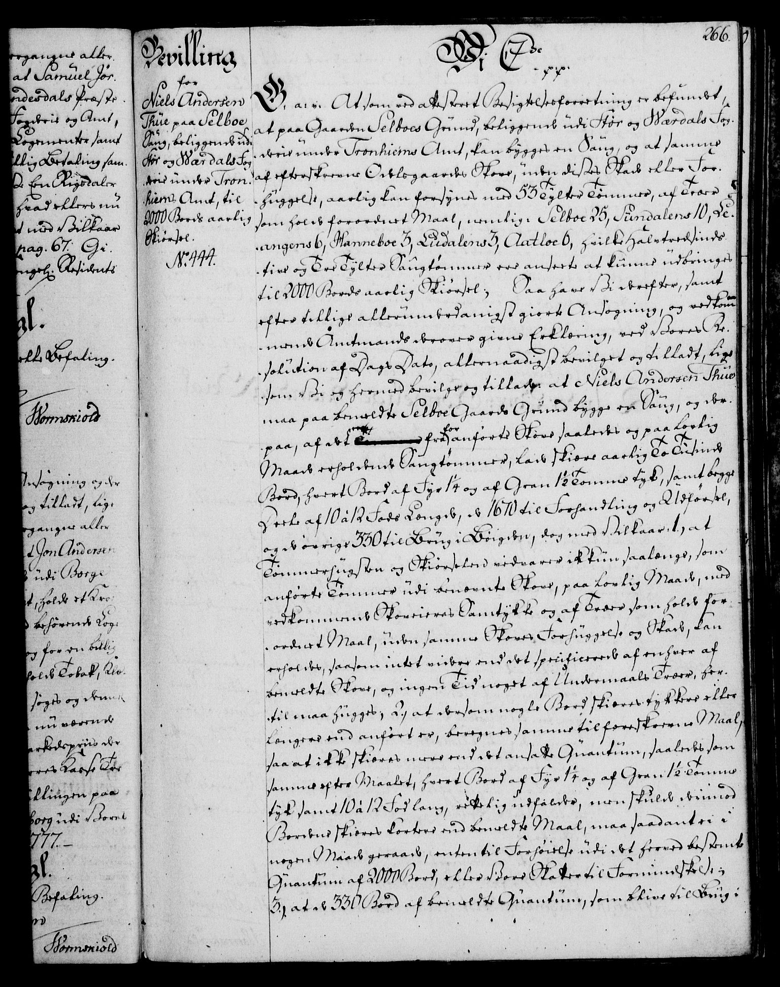 Rentekammeret, Kammerkanselliet, RA/EA-3111/G/Gg/Gga/L0010: Norsk ekspedisjonsprotokoll med register (merket RK 53.10), 1773-1778, s. 266