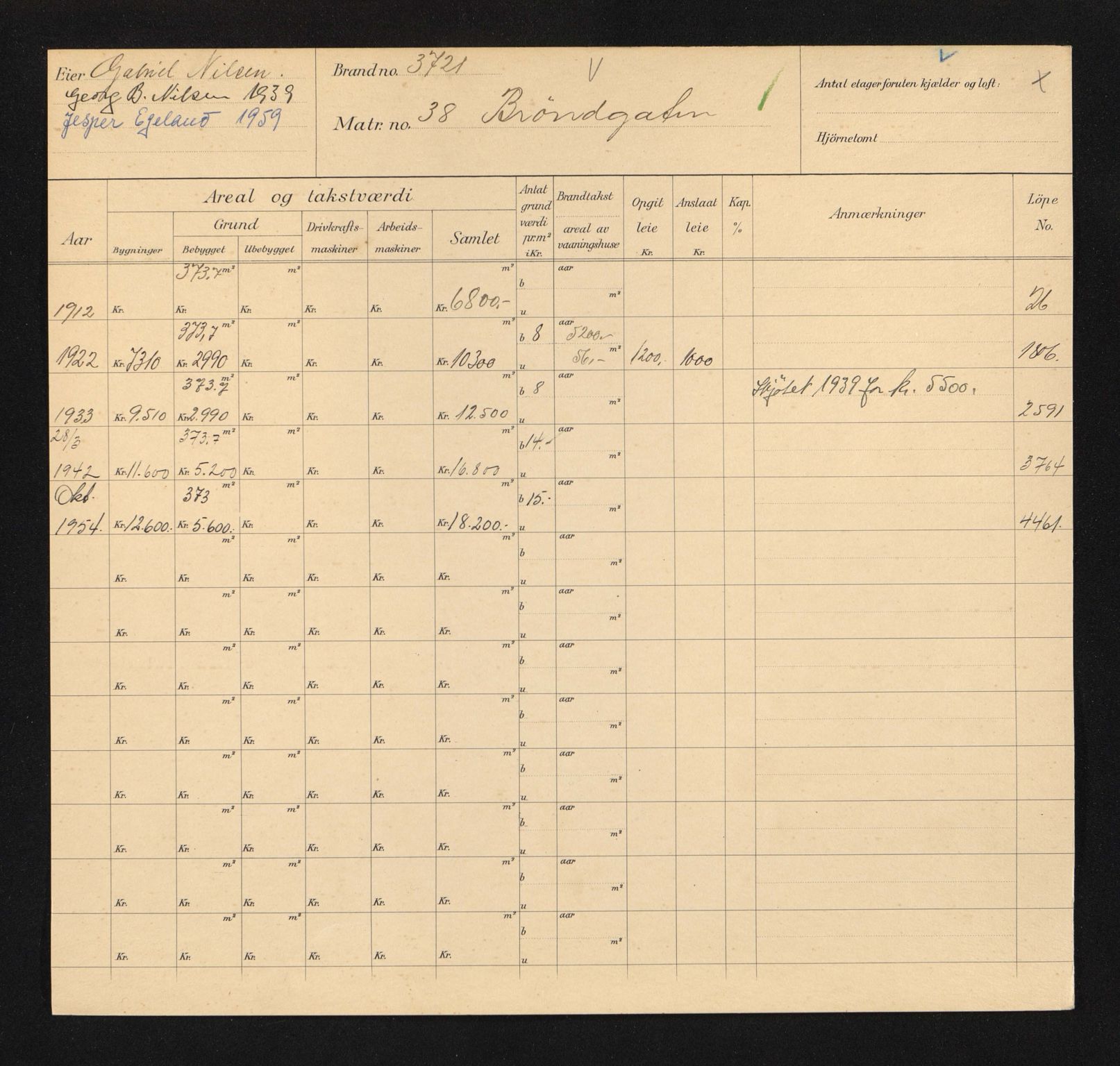 Stavanger kommune. Skattetakstvesenet, BYST/A-0440/F/Fa/Faa/L0006/0007: Skattetakstkort / Brønngata 36 - 59