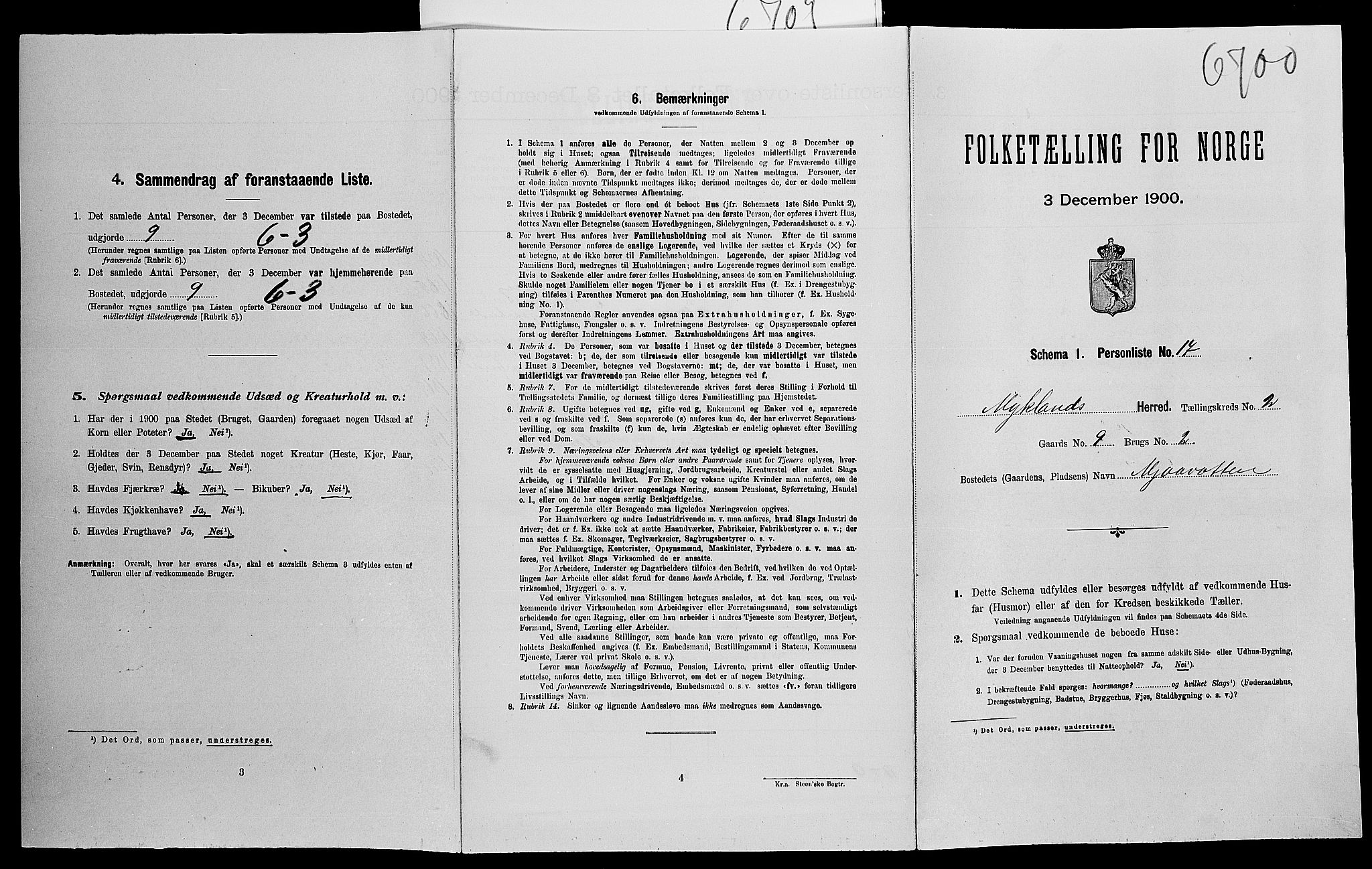 SAK, Folketelling 1900 for 0932 Mykland herred, 1900, s. 117