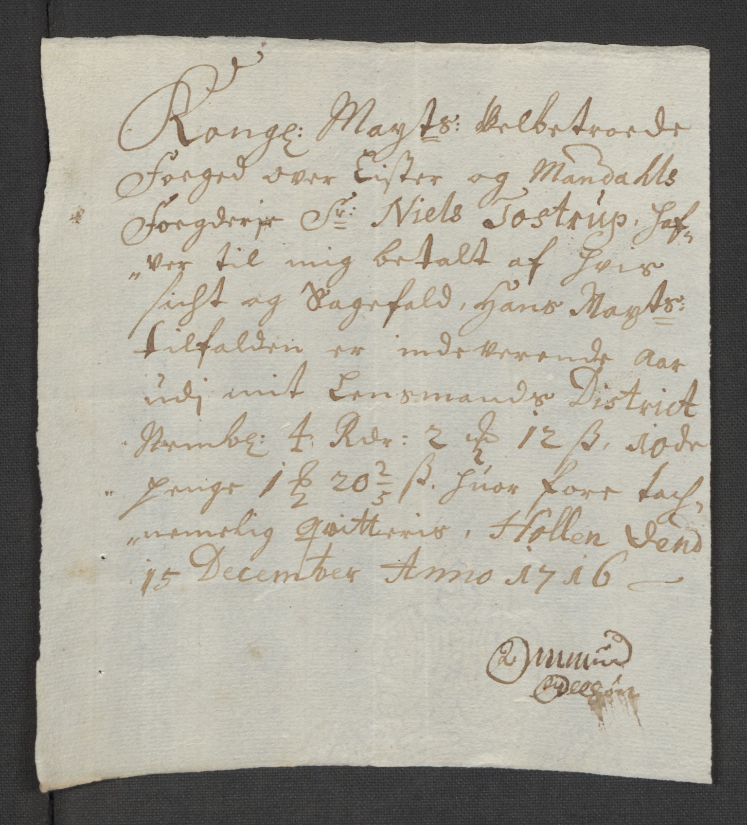 Rentekammeret inntil 1814, Reviderte regnskaper, Fogderegnskap, AV/RA-EA-4092/R43/L2560: Fogderegnskap Lista og Mandal, 1716, s. 219