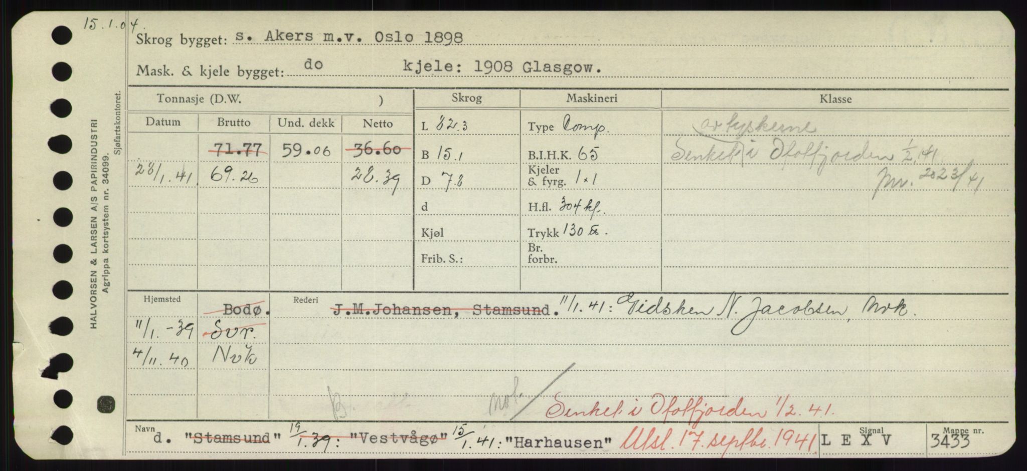 Sjøfartsdirektoratet med forløpere, Skipsmålingen, AV/RA-S-1627/H/Hd/L0014: Fartøy, H-Havl, s. 329