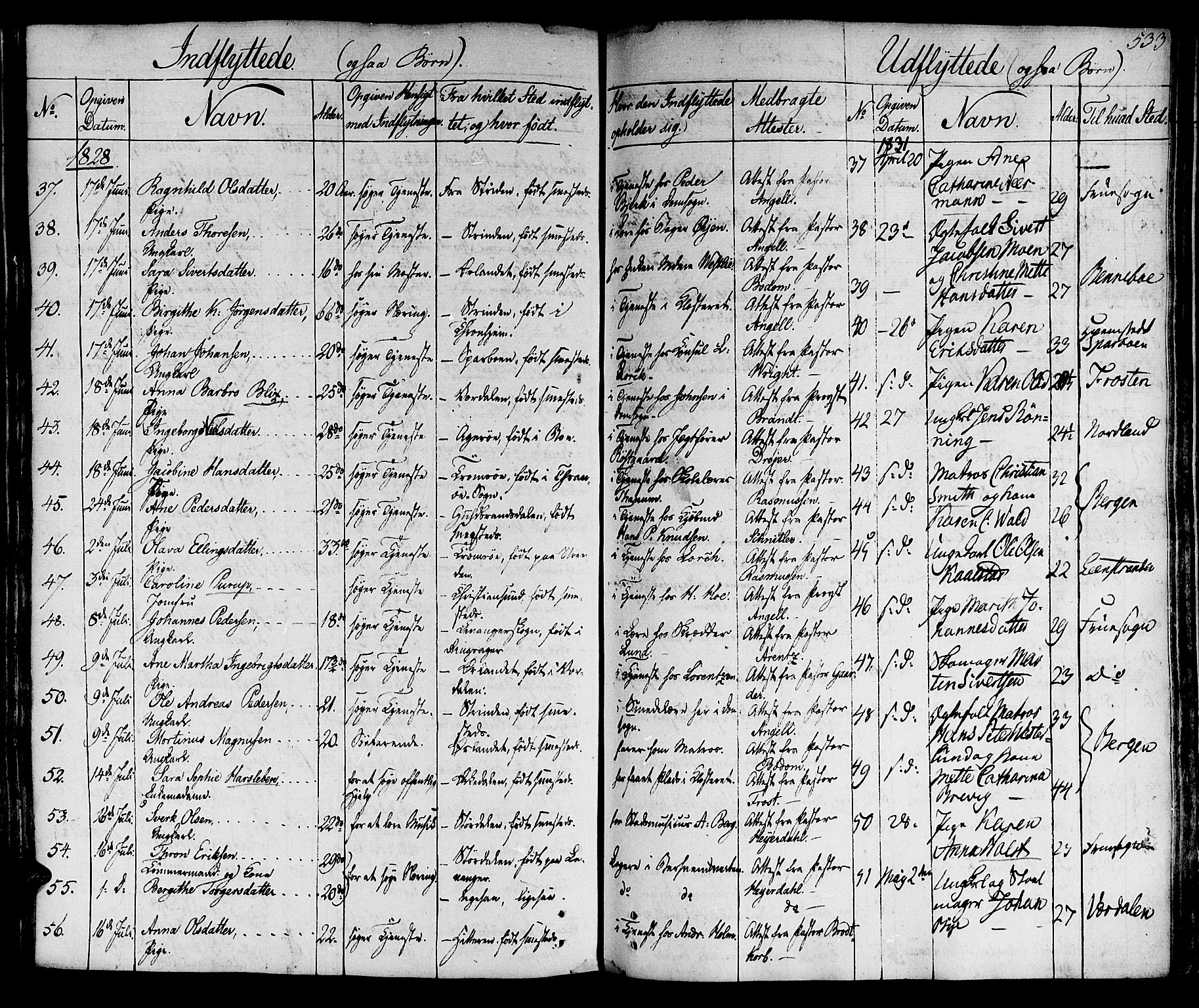 Ministerialprotokoller, klokkerbøker og fødselsregistre - Sør-Trøndelag, SAT/A-1456/601/L0045: Ministerialbok nr. 601A13, 1821-1831, s. 533