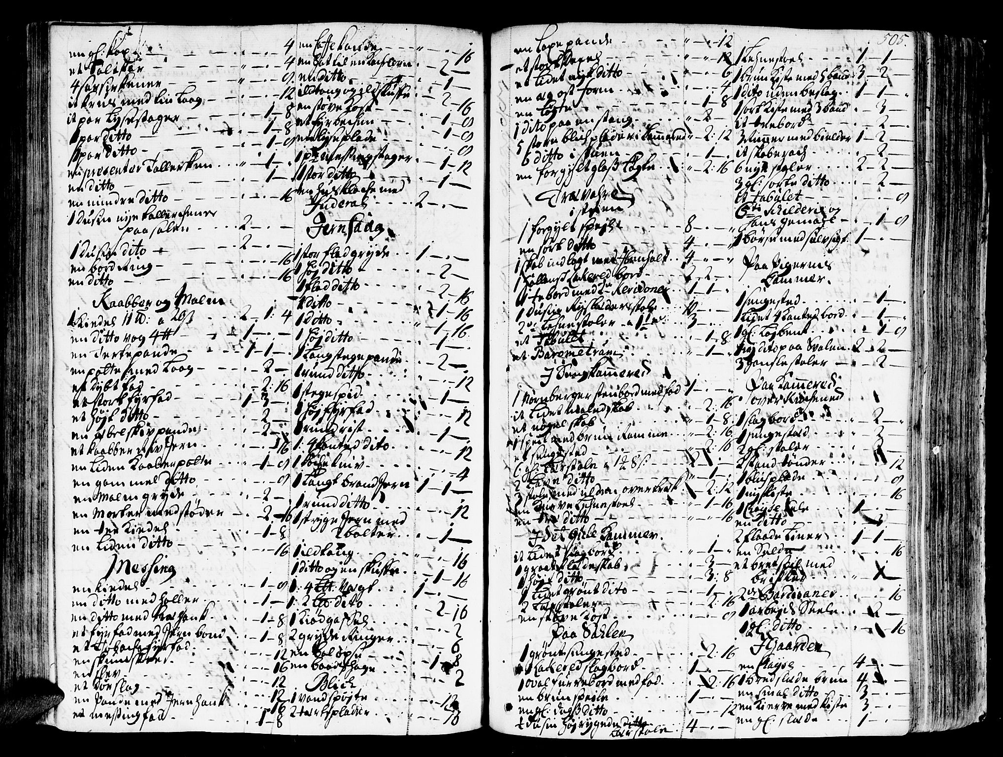 Kristiansand byrett, AV/SAK-1223-0001/H/Hc/L0005: Skifteprotokoll nr. 3, 1730-1736, s. 504b-505a