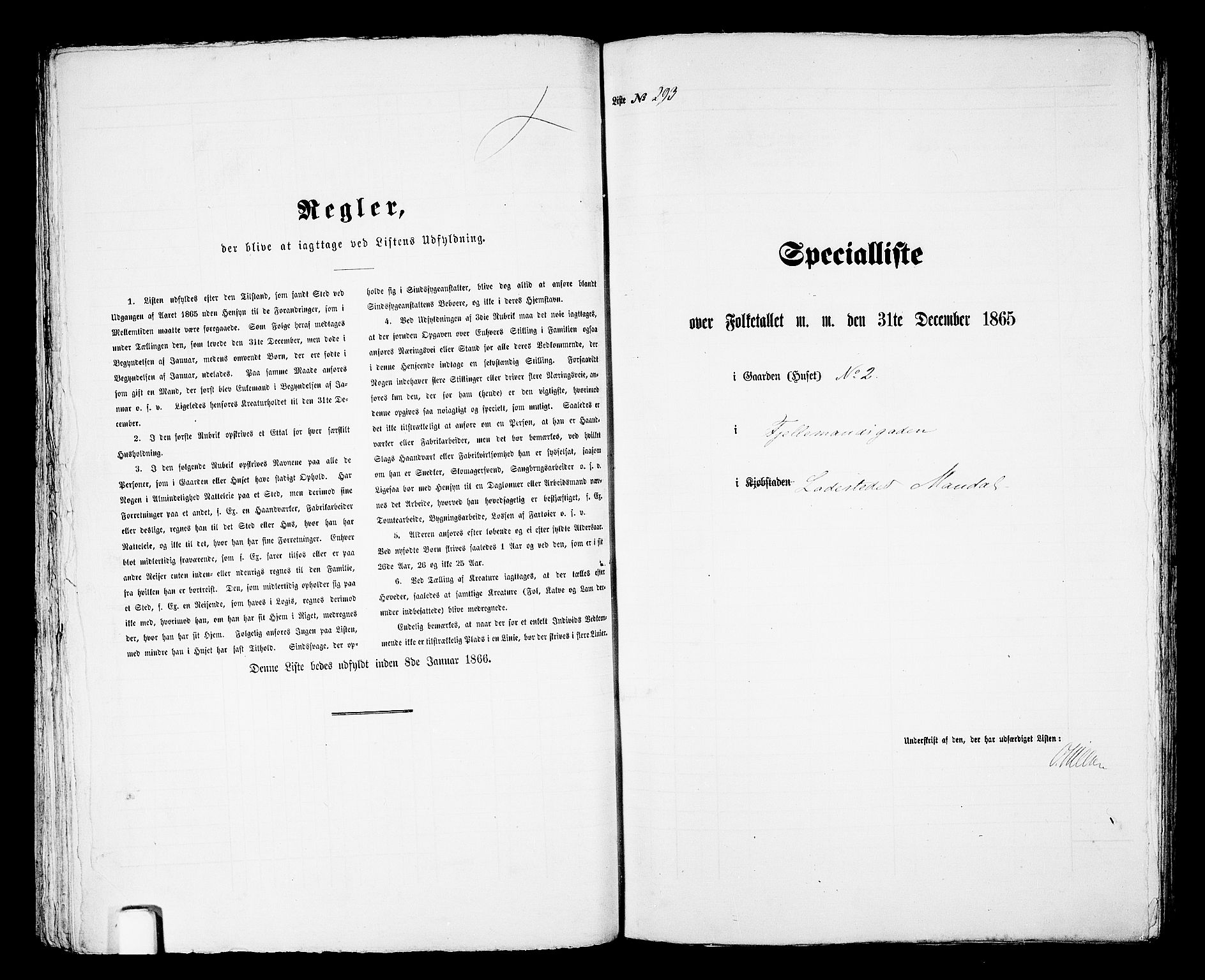 RA, Folketelling 1865 for 1002B Mandal prestegjeld, Mandal ladested, 1865, s. 592