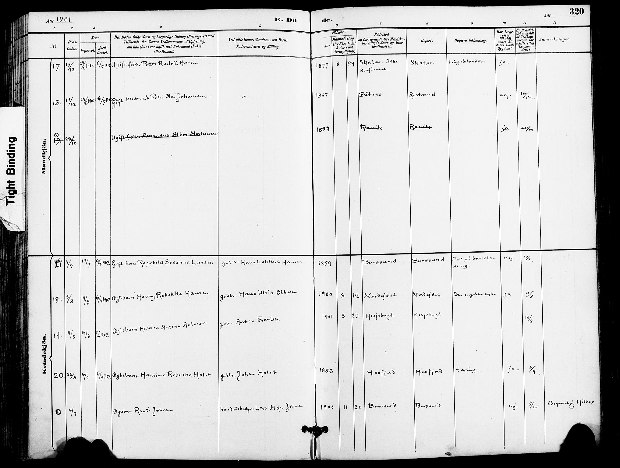 Karlsøy sokneprestembete, AV/SATØ-S-1299/H/Ha/Haa/L0007kirke: Ministerialbok nr. 7, 1891-1902, s. 320