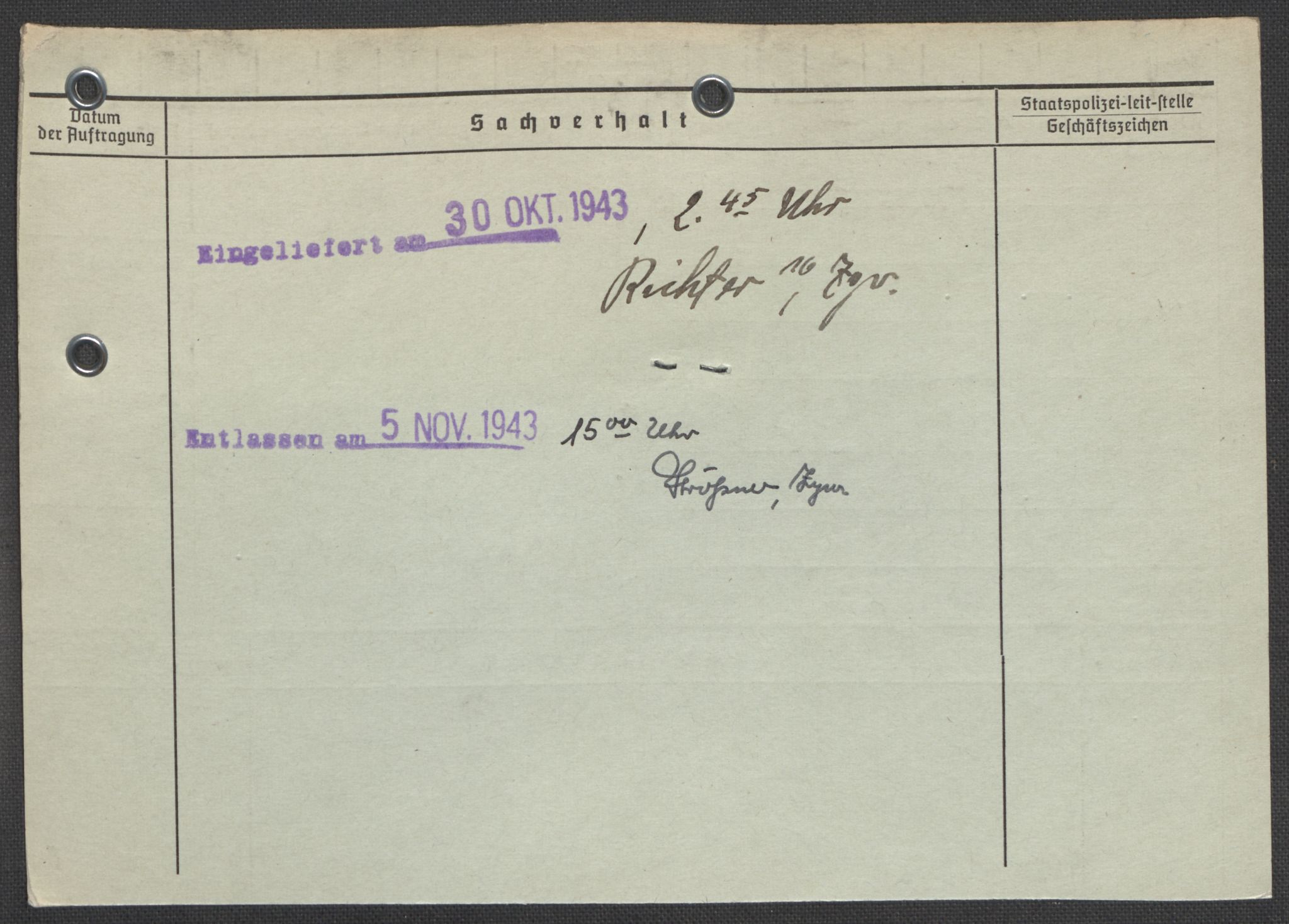 Befehlshaber der Sicherheitspolizei und des SD, AV/RA-RAFA-5969/E/Ea/Eaa/L0010: Register over norske fanger i Møllergata 19: Sø-Å, 1940-1945, s. 597
