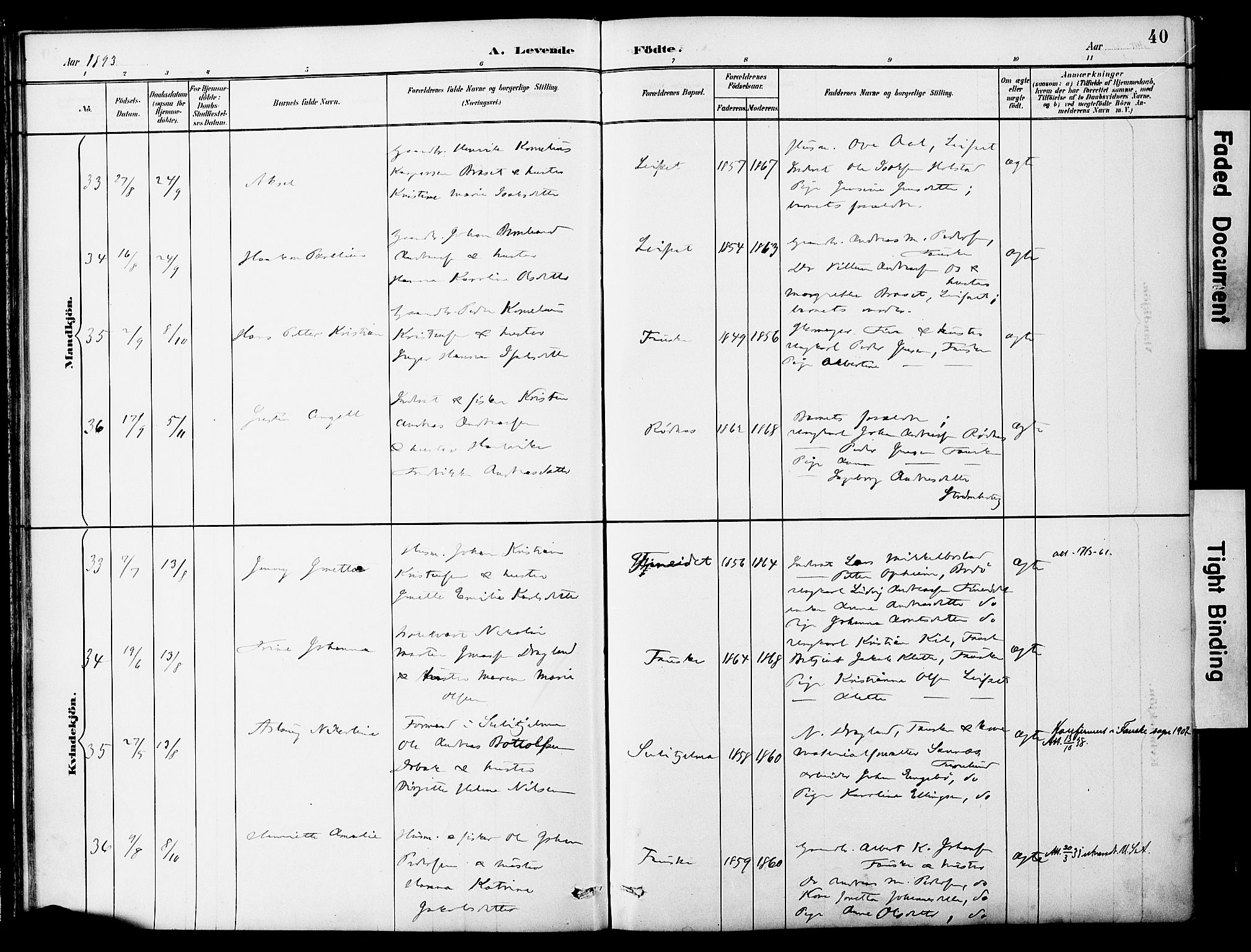 Ministerialprotokoller, klokkerbøker og fødselsregistre - Nordland, AV/SAT-A-1459/849/L0690: Ministerialbok nr. 849A02, 1890-1897, s. 40