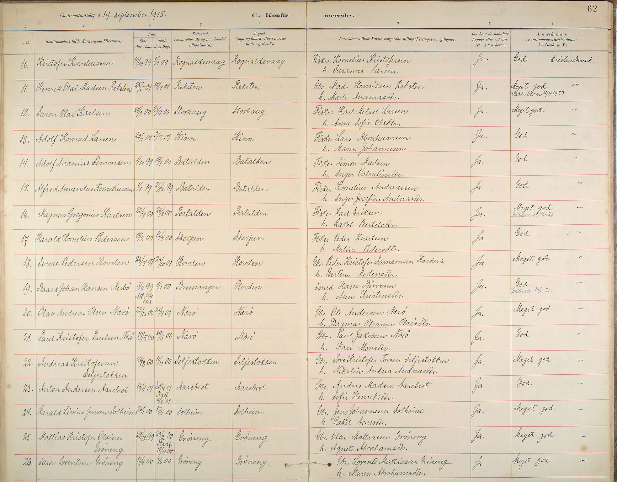 Kinn sokneprestembete, AV/SAB-A-80801/H/Haa/Haab/L0006: Ministerialbok nr. B 6, 1883-1925, s. 62